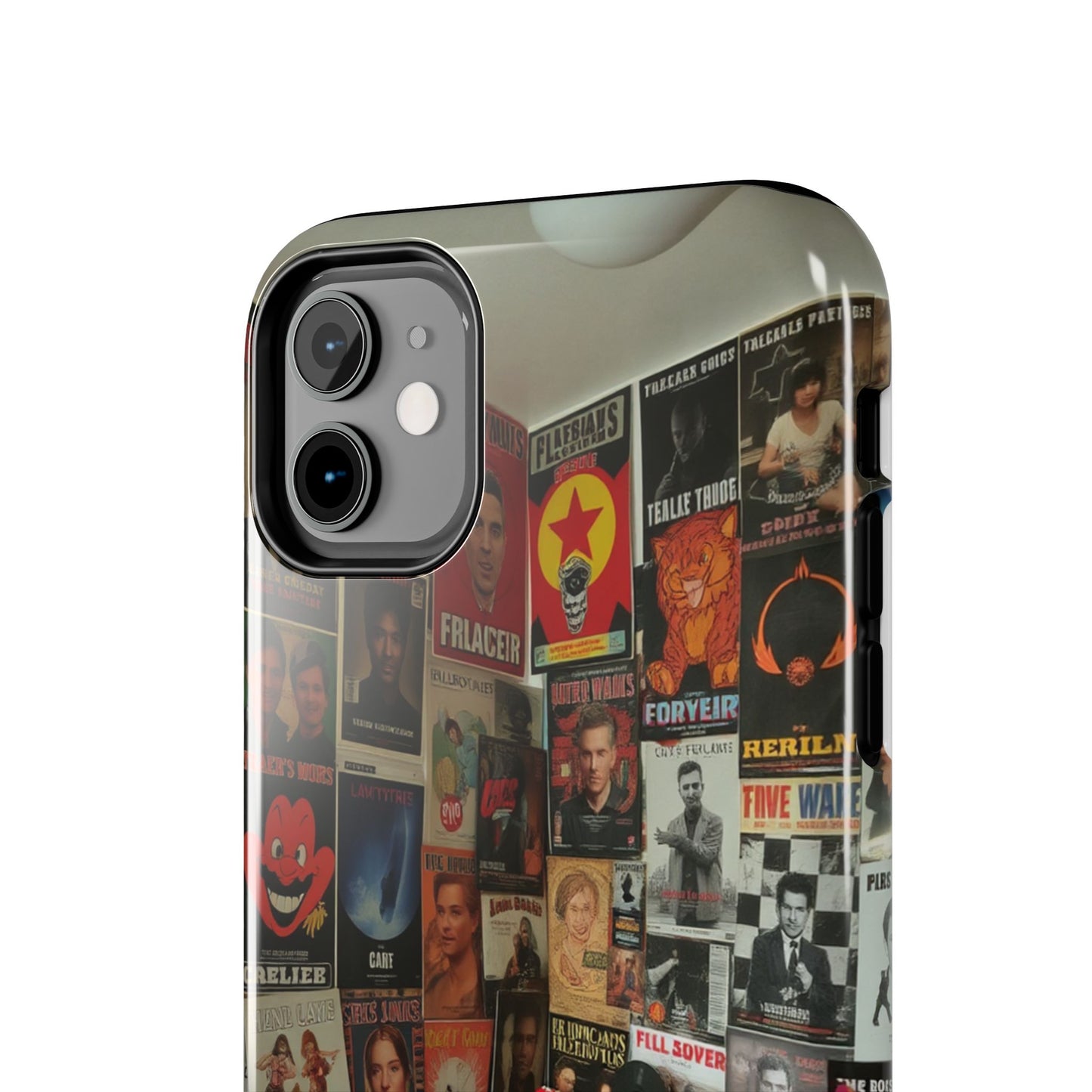 Retro Vibe Tough Phone Case - Vintage Movie Posters & Plush Toys Design