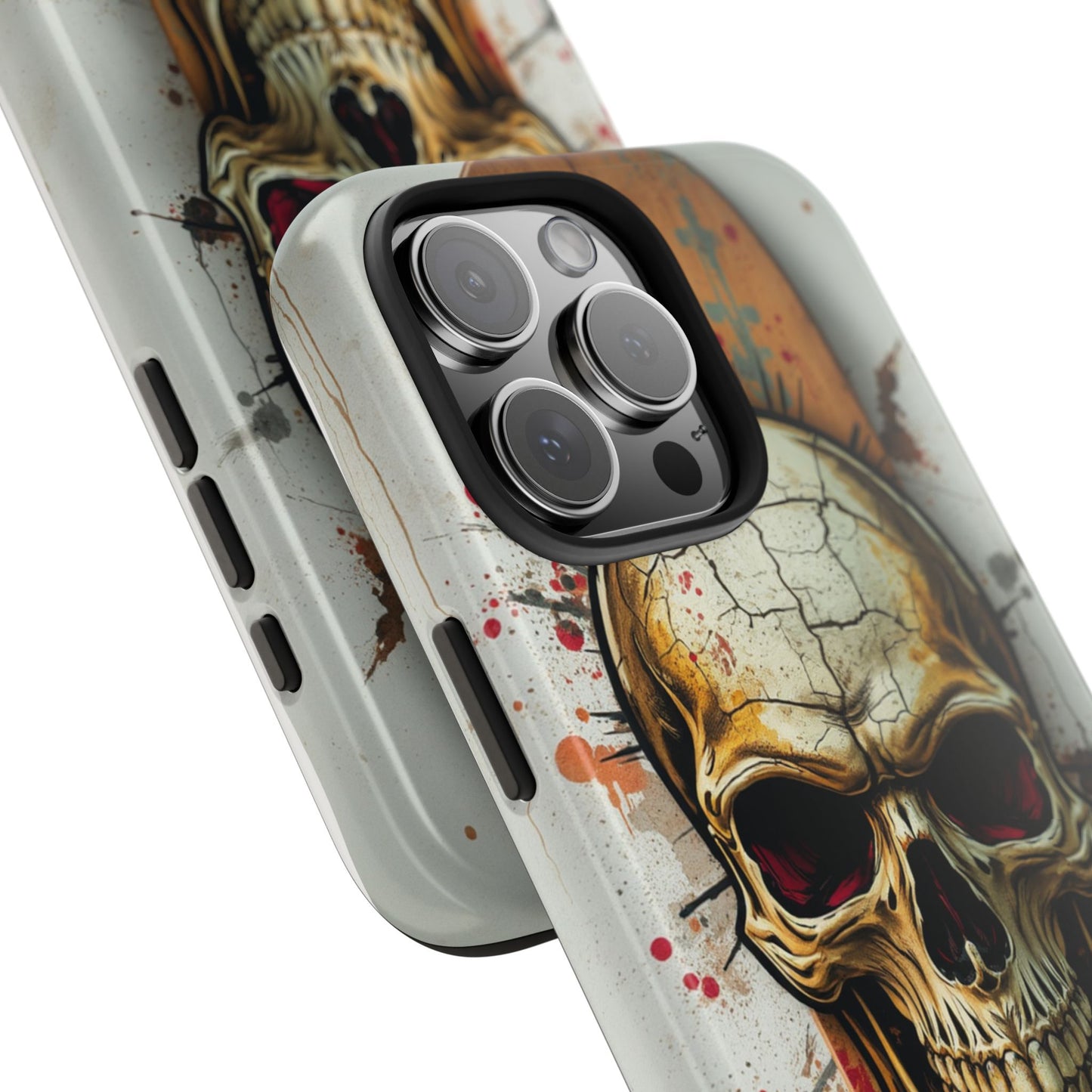 Edgy Skull Tough Phone Case - Durable Protection for Skateboard Enthusiasts