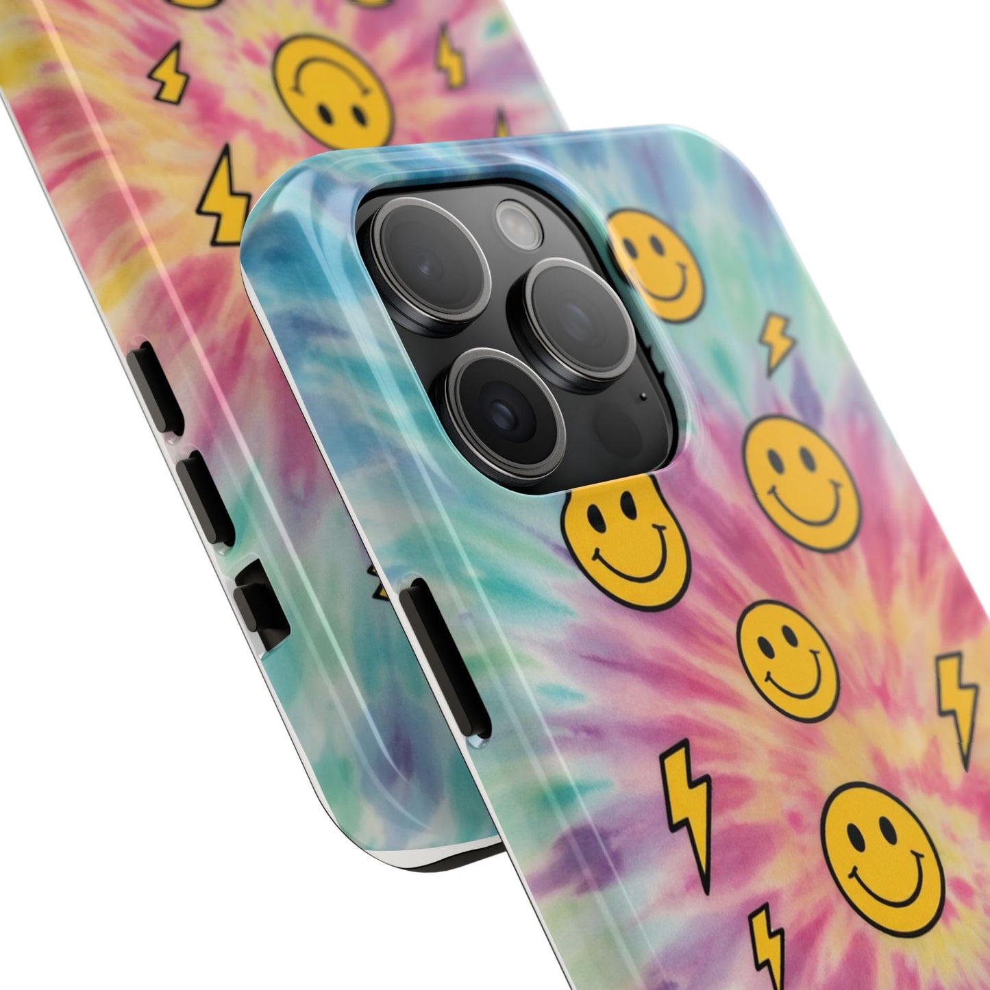 Colorful Smiley Lightning Tough Phone Case - Fun & Durable