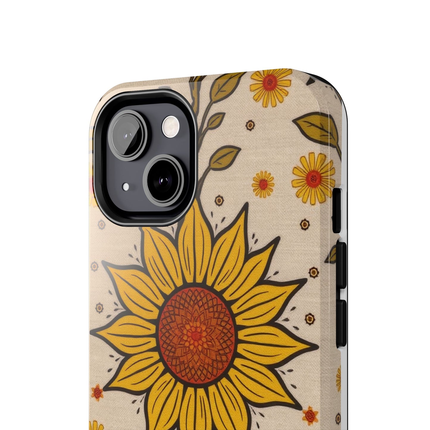 Bright Sunflower Origins Tough Phone Case - Floral Design for Nature Lovers - for iPhone