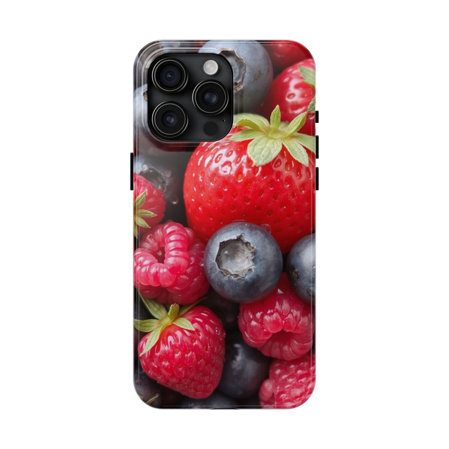 Fruit-Themed Tough Phone Case - Berry Burst Design