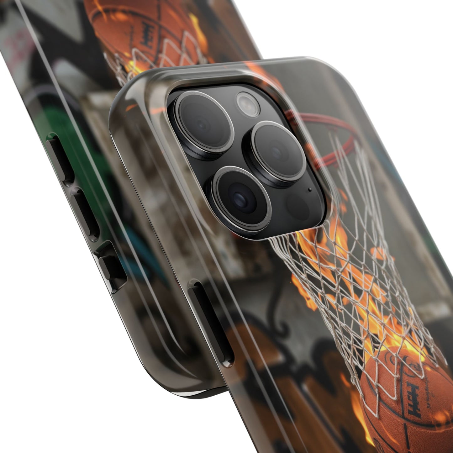 Fire Basketball Tough Phone Case - Durable Sporty Design for Athletes & Fans