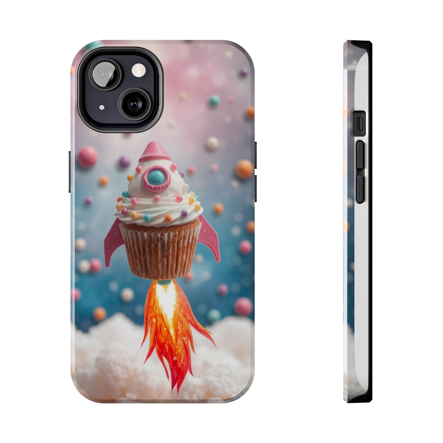 Whimsical Rocket Cupcake Phone Case - Fun Protective Case for Kids and Teens
