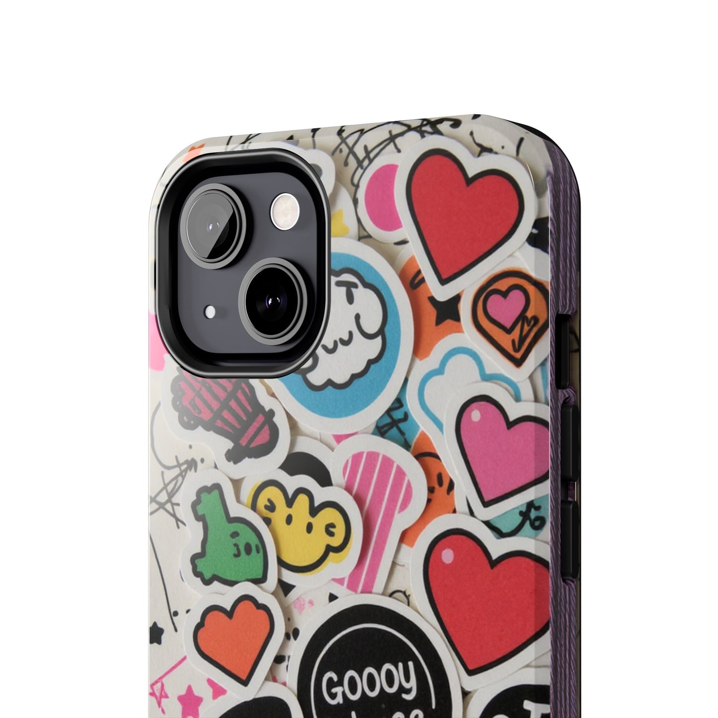 Colorful Stickers Phone Case - Fun & Trendy Tough Phone Cases