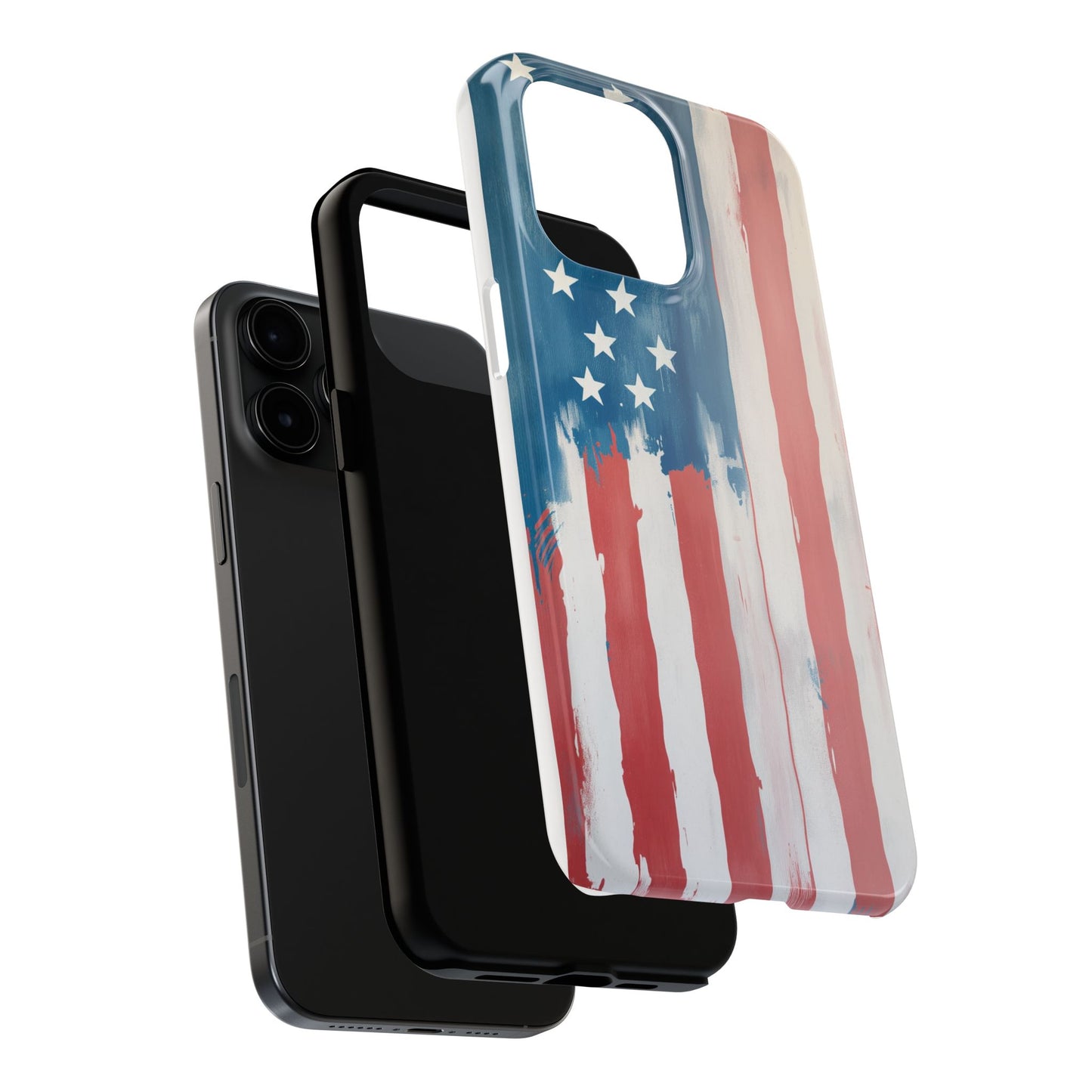 Patriotic Tough Phone Cases - Abstract USA Flag Design for Durable Protection - for iPhone