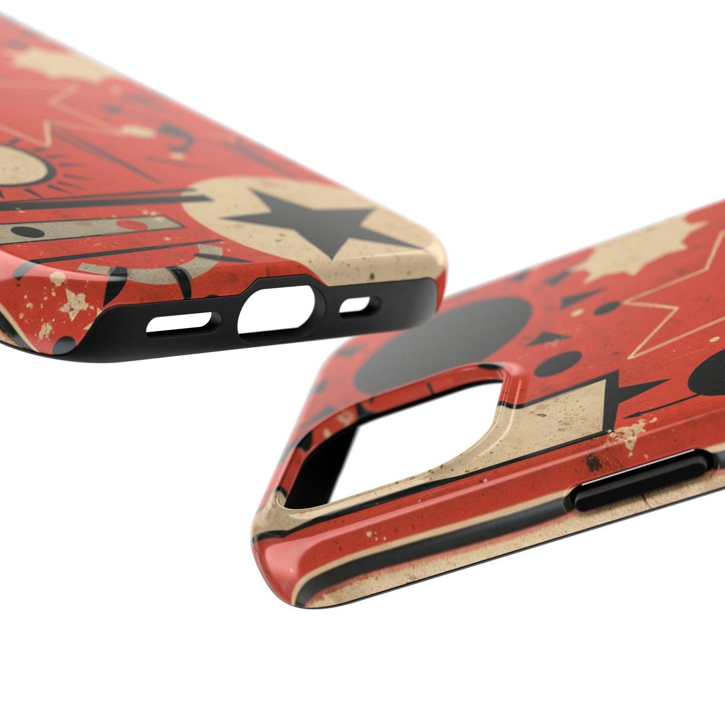 Retro Bold Tough Phone Case - Unique Geometric Design - for iPhone