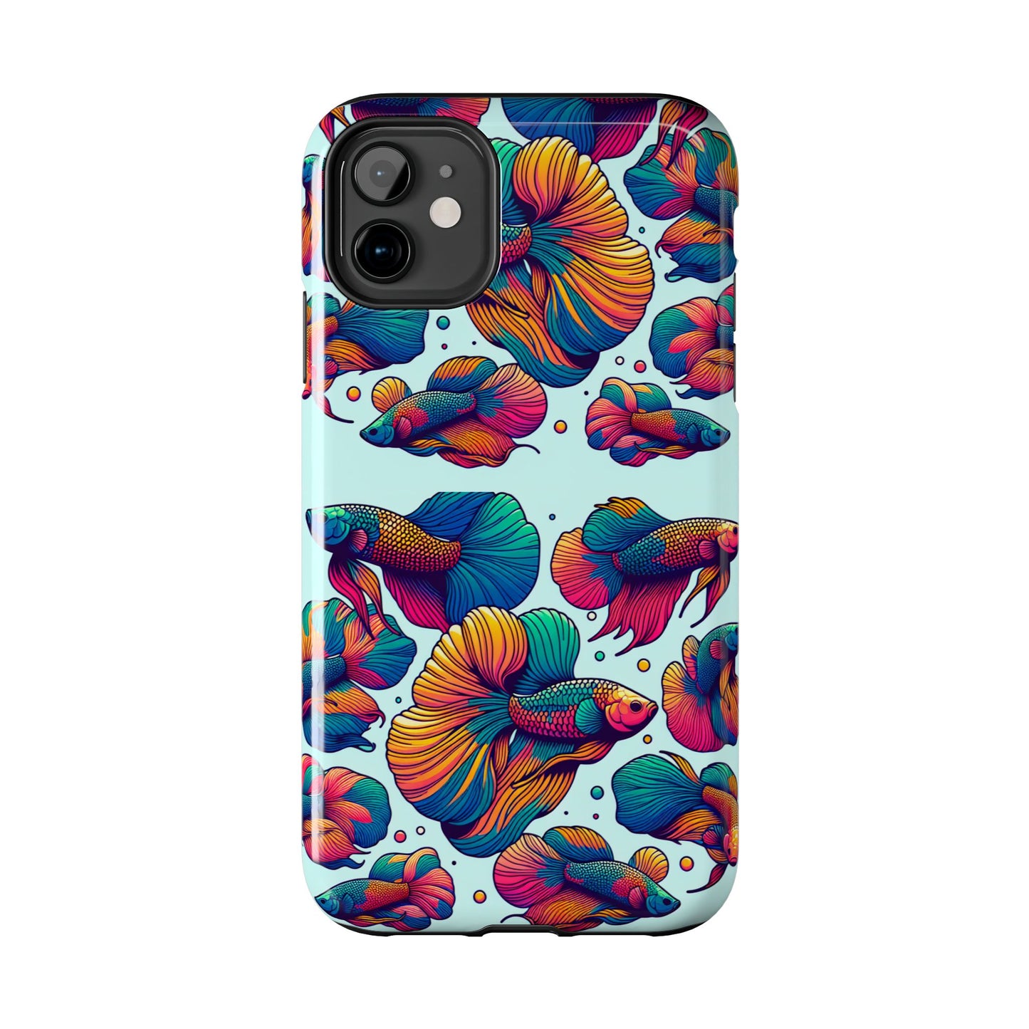 Colorful Fish Pattern Tough Phone Case - Aquatic Lovers - for iPhone
