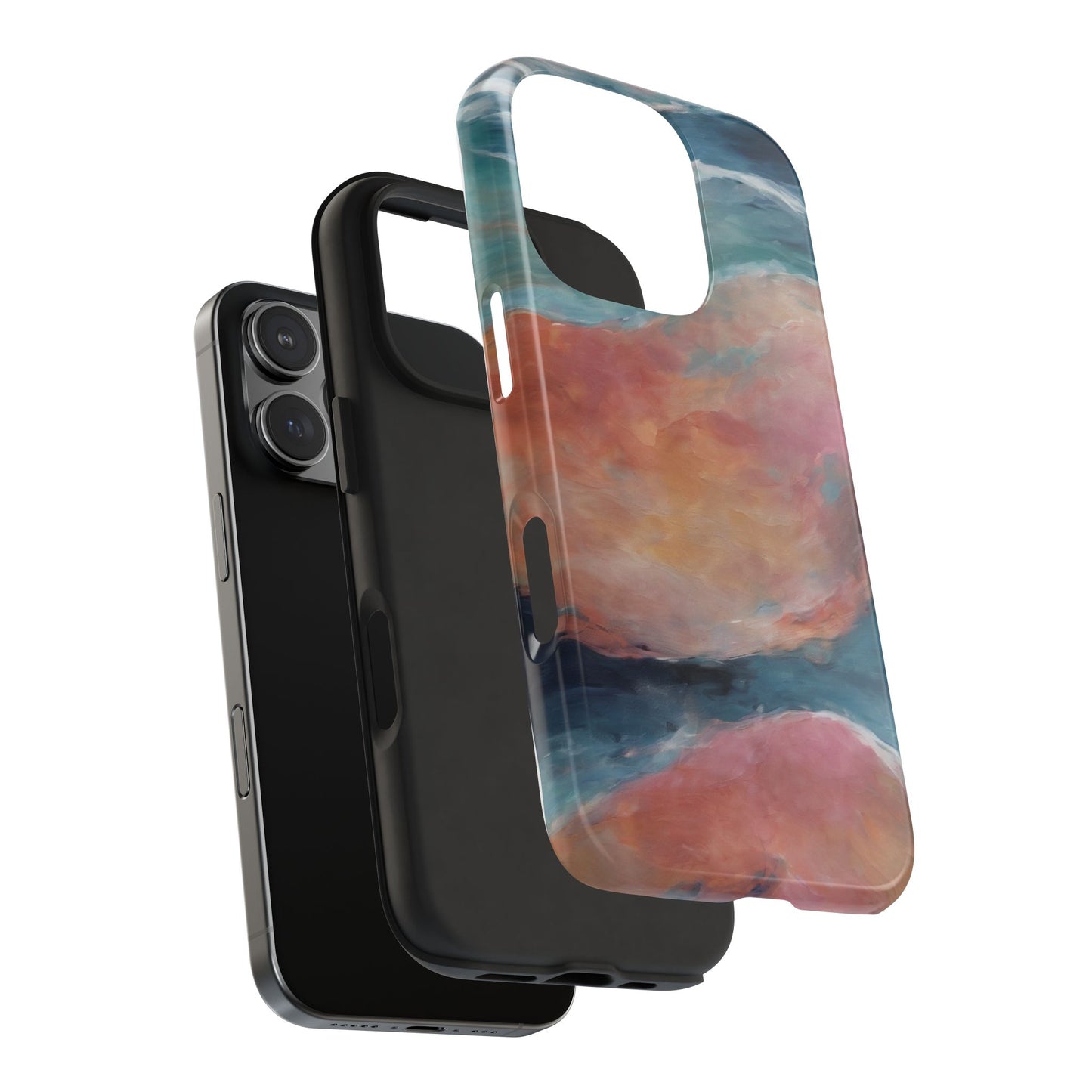 Artistic Painted Sea Tough Phone Case - Abstract Waves Design - for iPhone