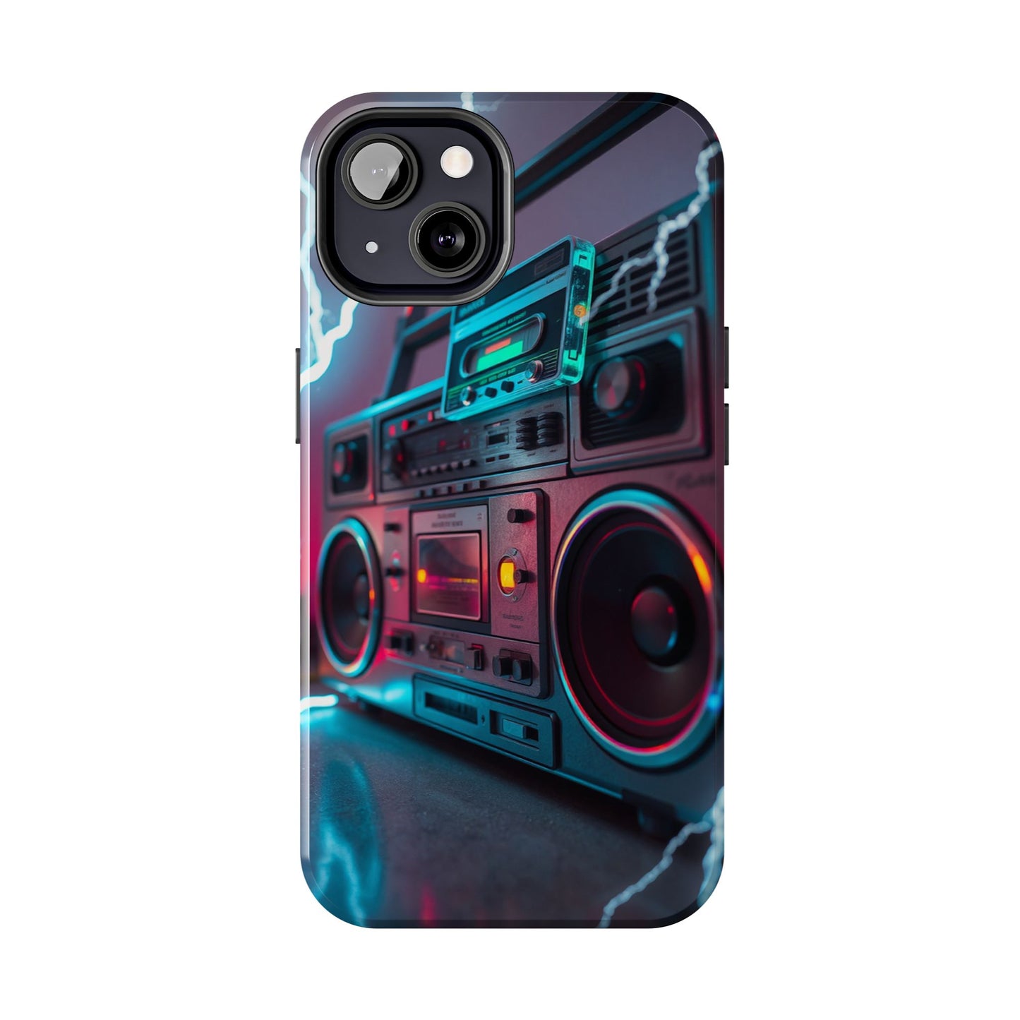 Retro Boombox Tough Phone Case – Vibrant Protection for Music Lovers