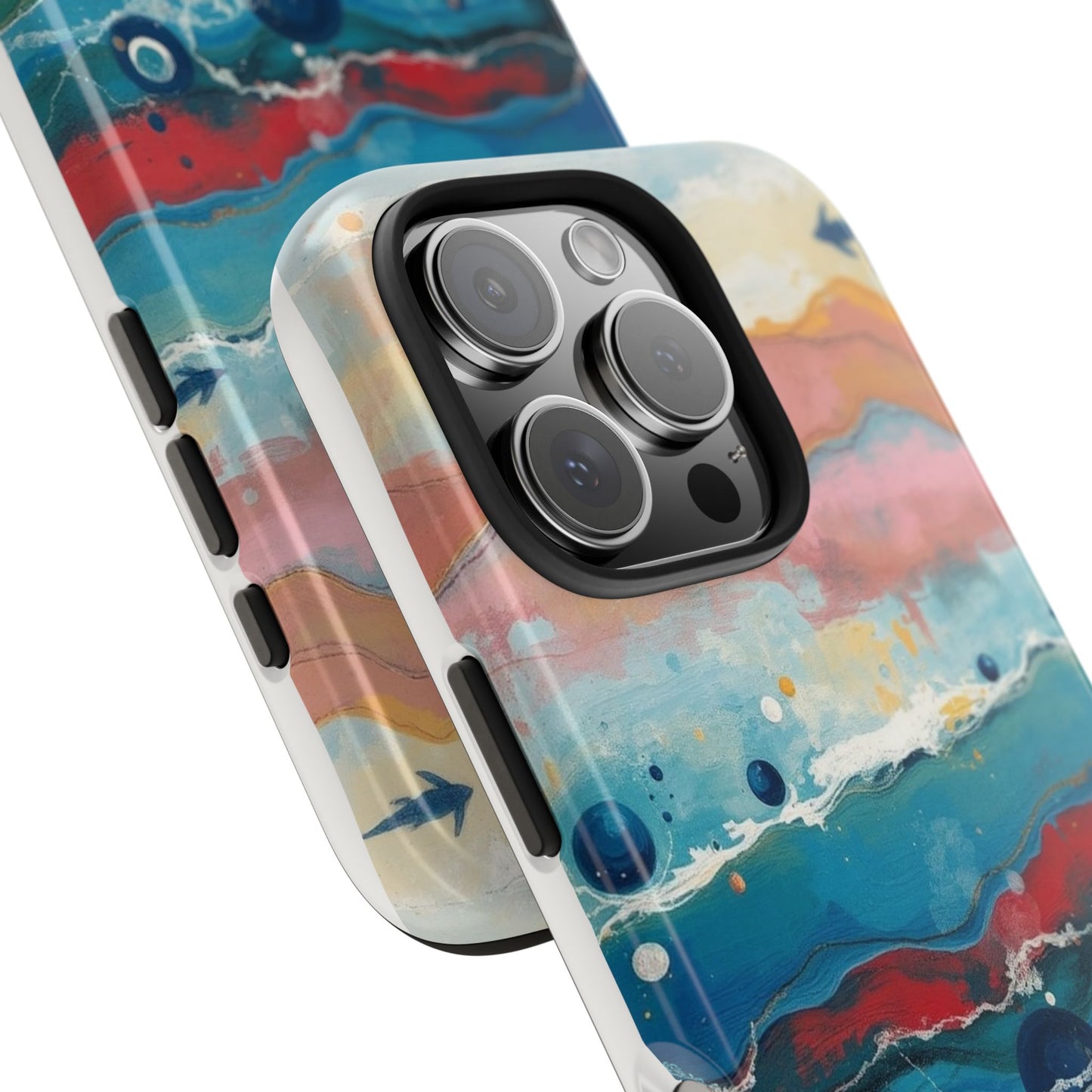 Artistic Tough Phone Case - Vibrant Waves Design for Unique Style