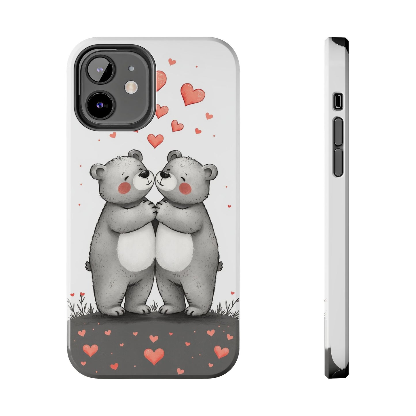 Cute Bear Love Tough Phone Case - Perfect for Valentine's Day & Couples