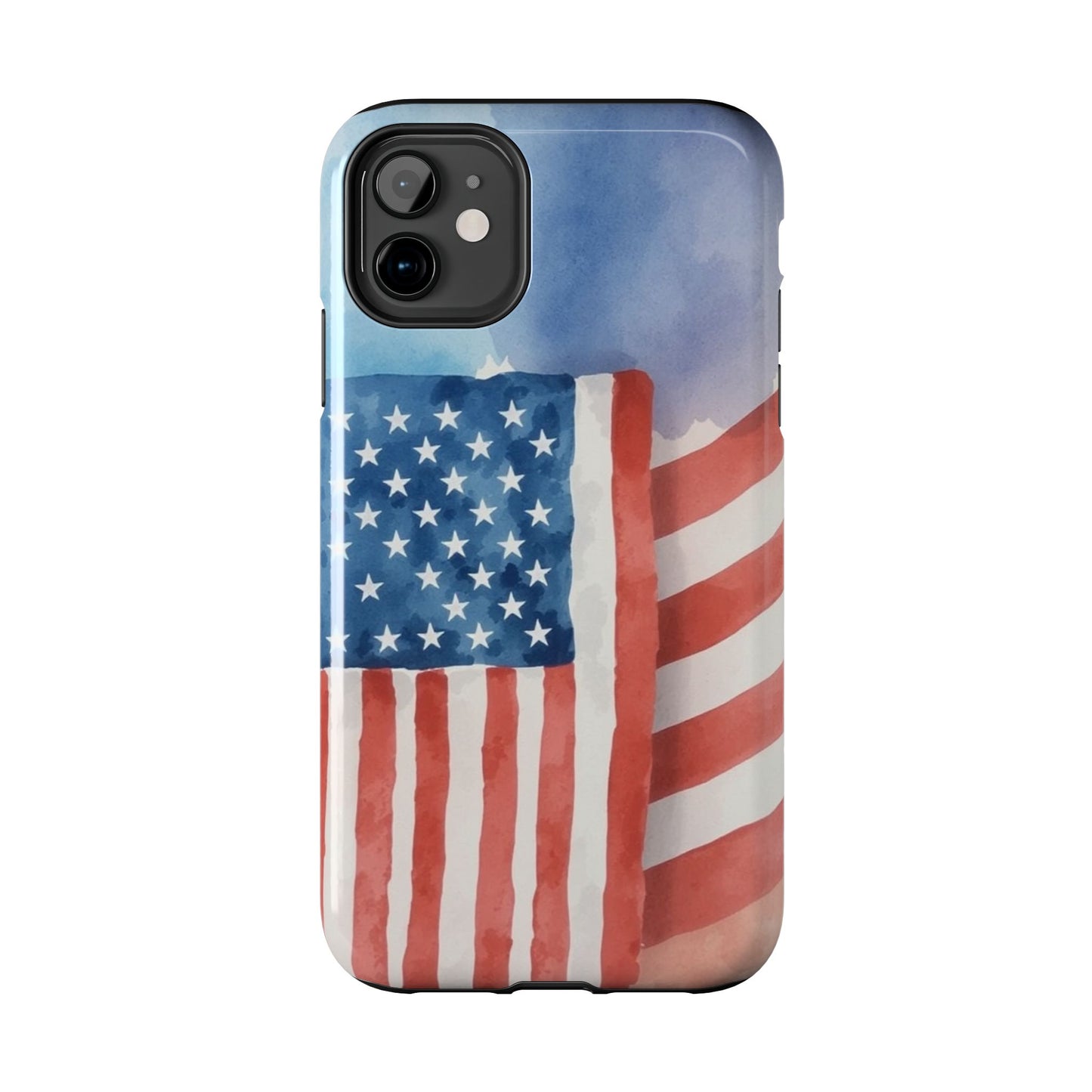 Abstract Watercolor American Flag Design - Tough Phone Case - for iPhone