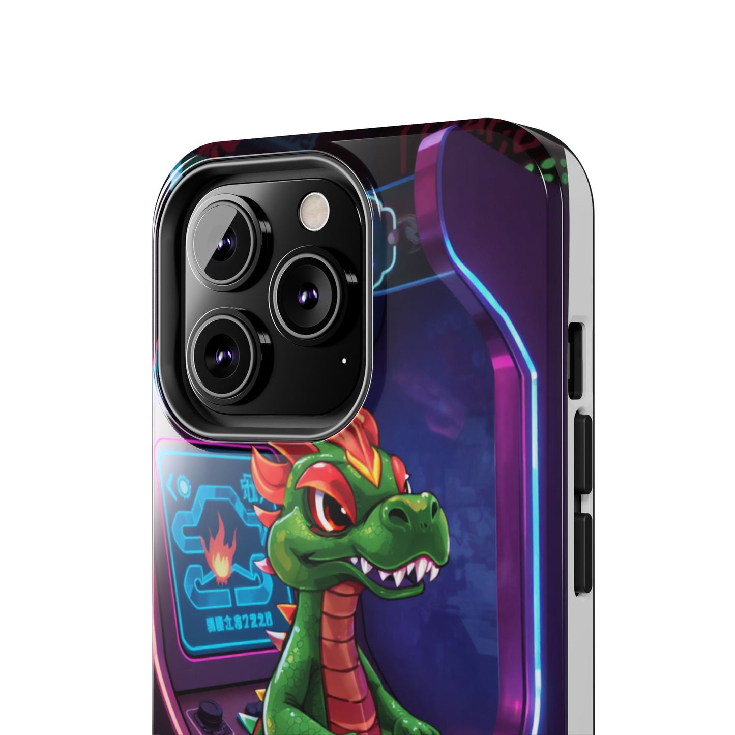 Retro Gamer Tough Phone Case with Dragon Design