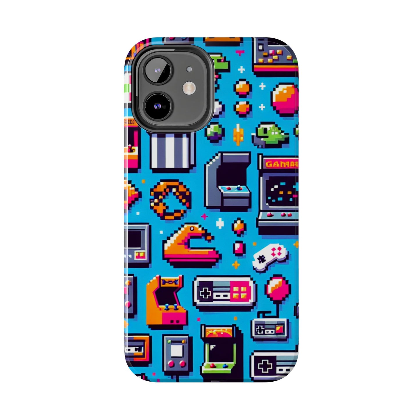 Retro Gaming Tough Phone Case - Pixel Art Design for Gamers - for iPhone