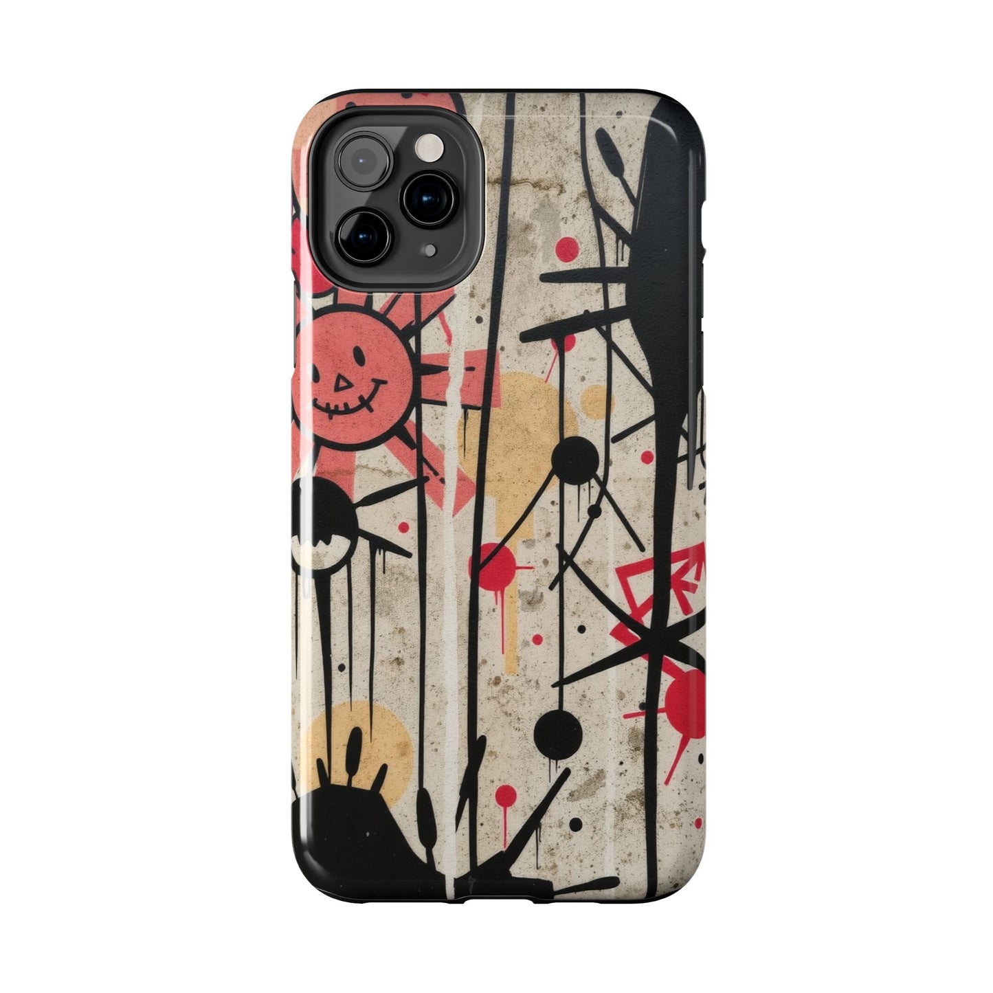 Artistic Tough Phone Case - Abstract Fun Grafitti Design for Protective Style - for iPhone