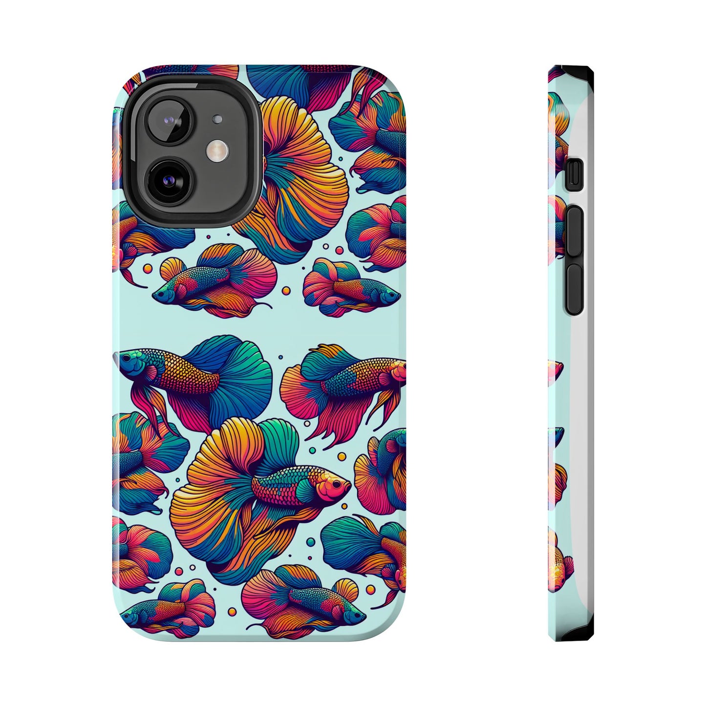 Colorful Fish Pattern Tough Phone Case - Aquatic Lovers - for iPhone