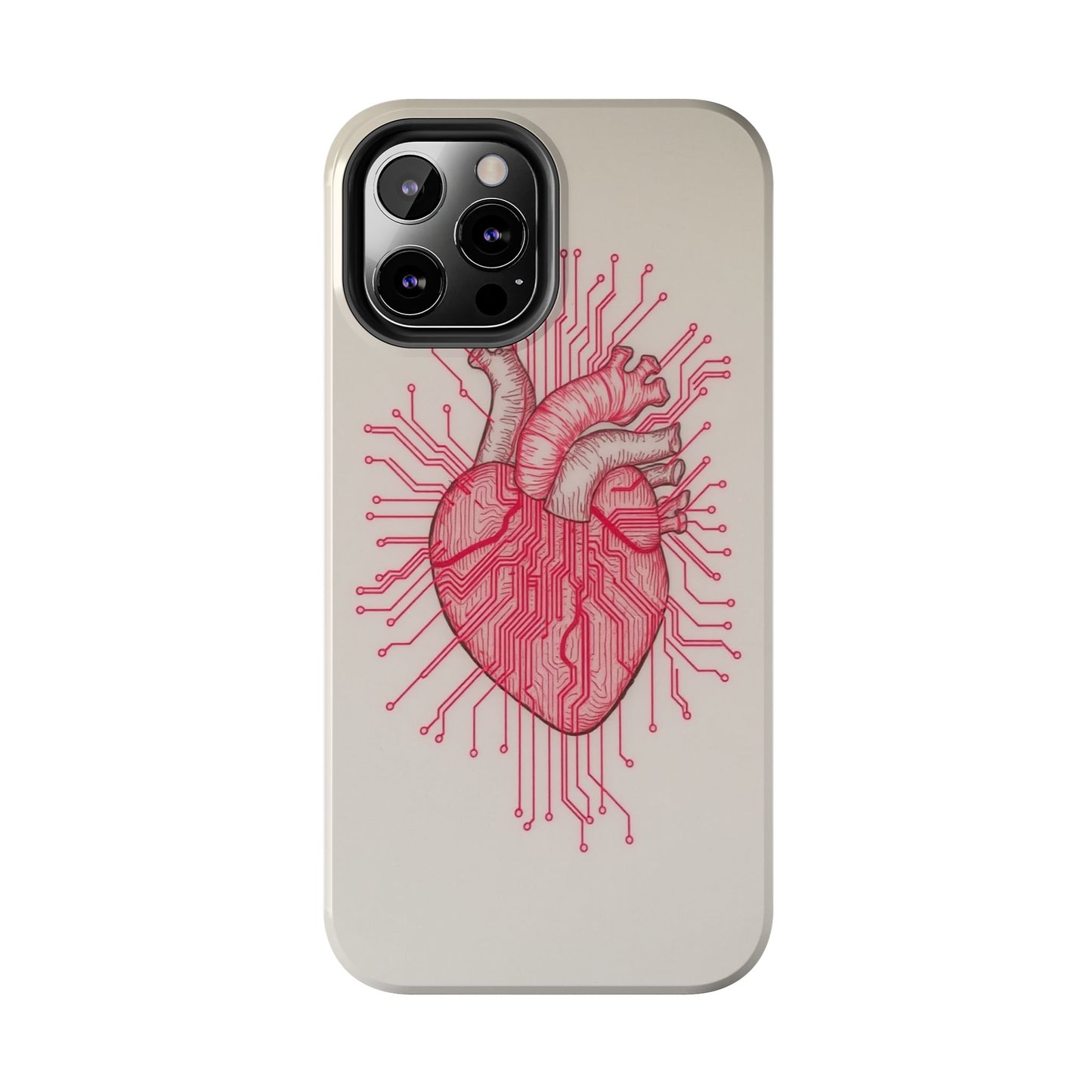Heart Circuit Tough Phone Case – Unique Tech-Inspired Design for Tech Lovers