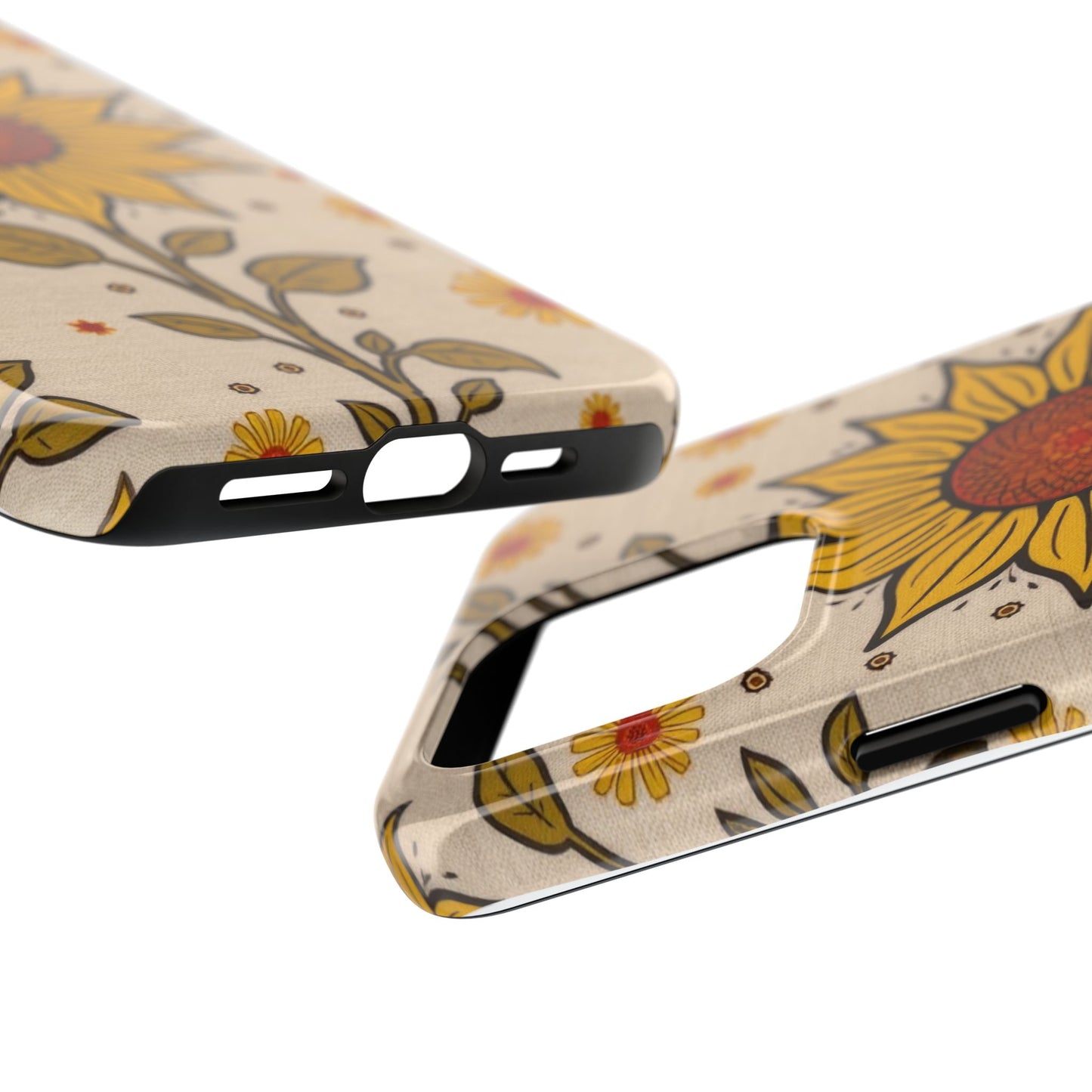 Bright Sunflower Origins Tough Phone Case - Floral Design for Nature Lovers - for iPhone