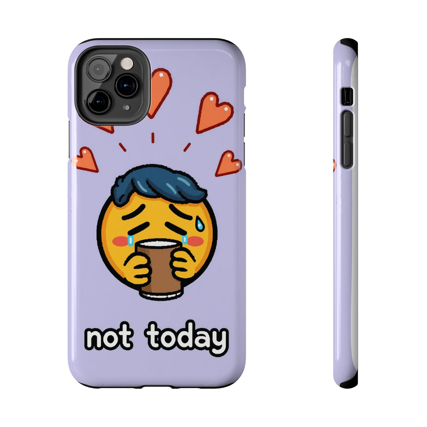 Cute Tough Phone Case - 'Not Today' Emoji Design