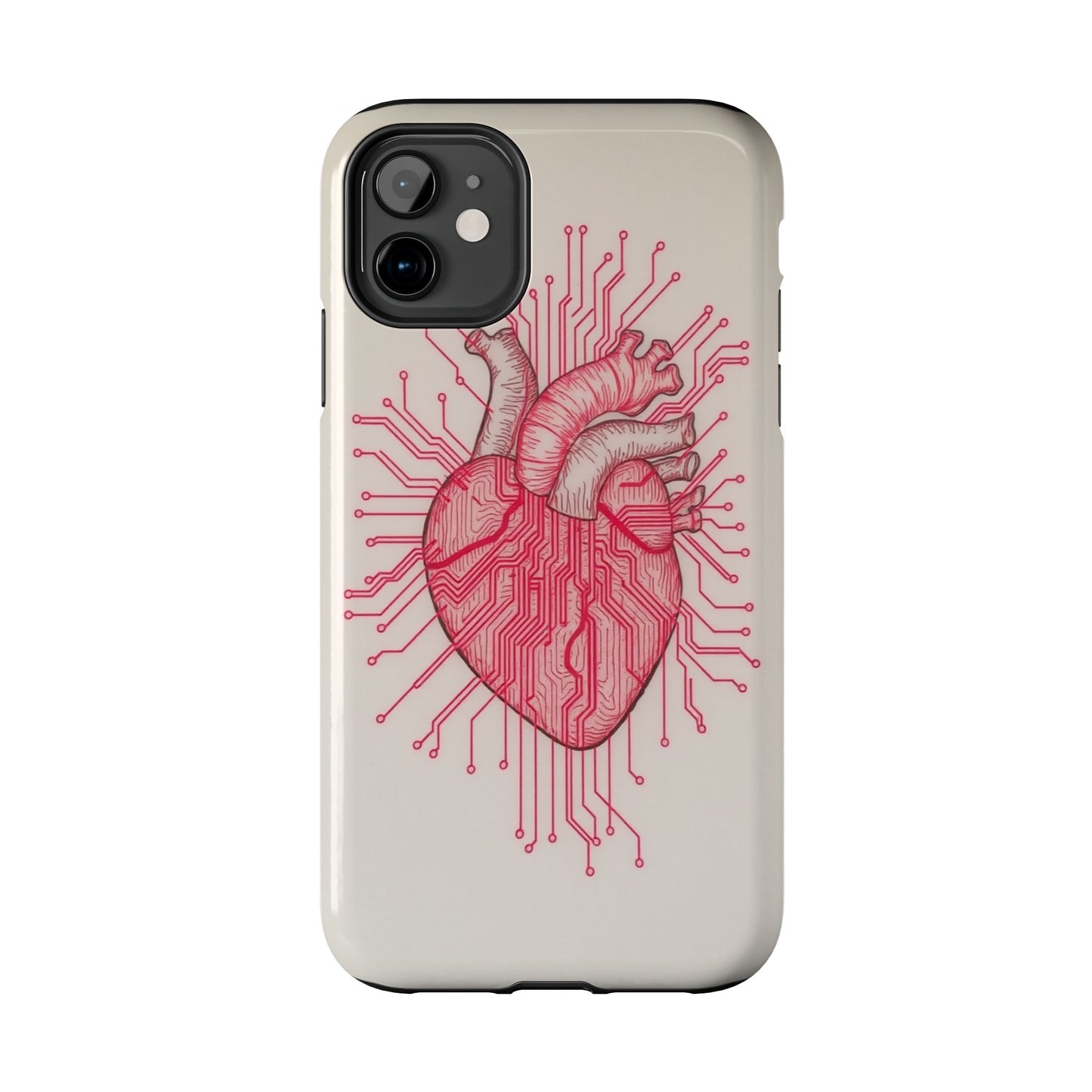 Heart Circuit Tough Phone Case – Unique Tech-Inspired Design for Tech Lovers
