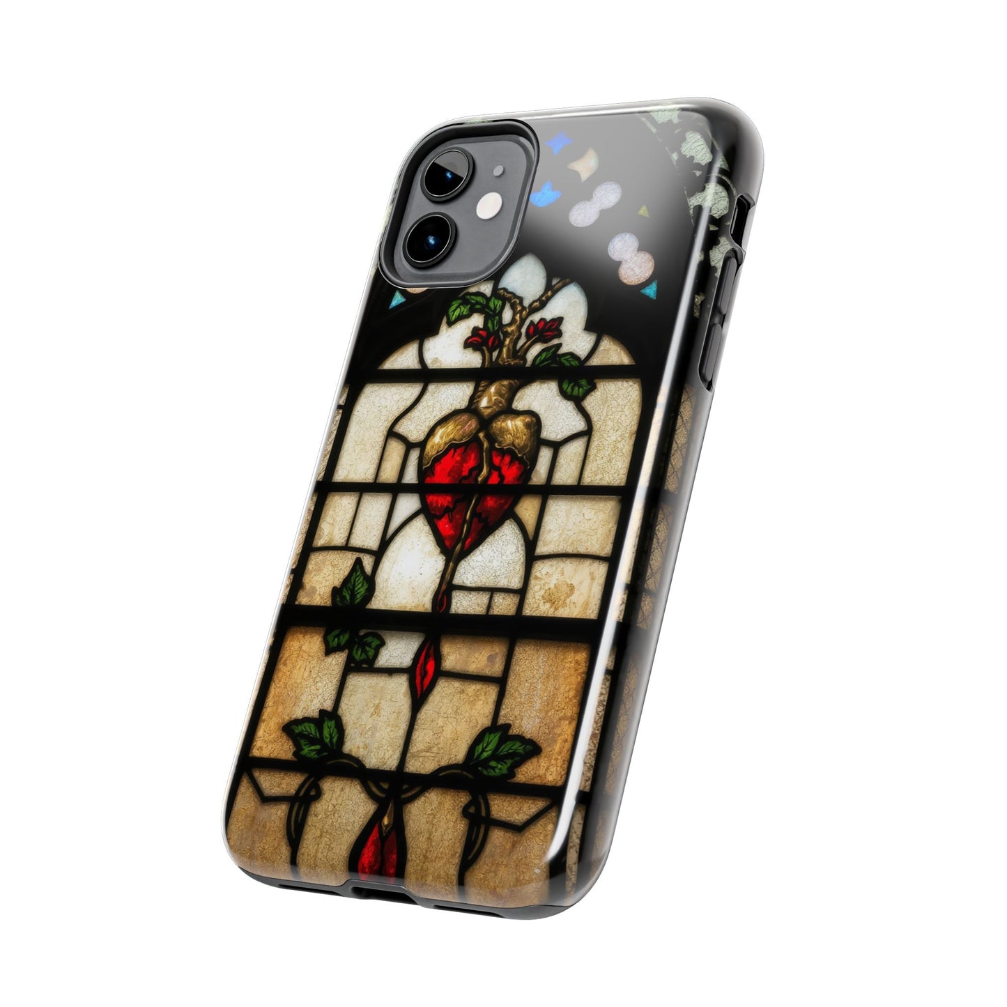 Stained Glass Heart Tough Phone Case - Unique Design for Protection & Style
