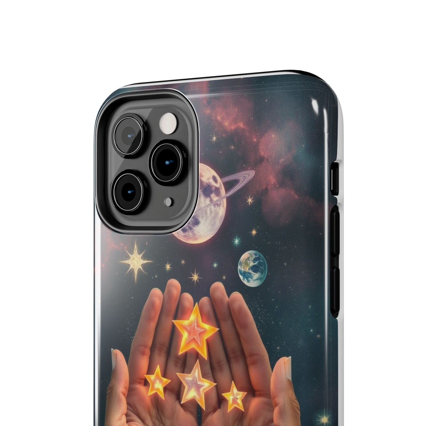 Galaxy Hands Tough Phone Case - Celestial Design for Star Lovers