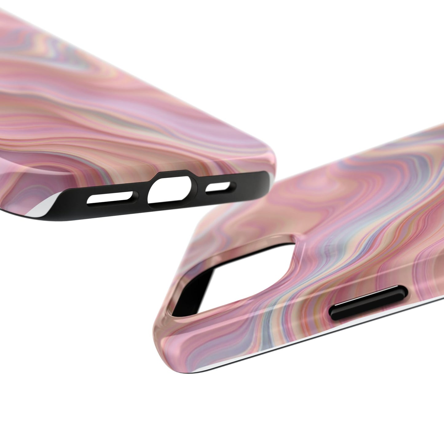 Stylish Tough Phone Cases - Abstract Pink Marble Design