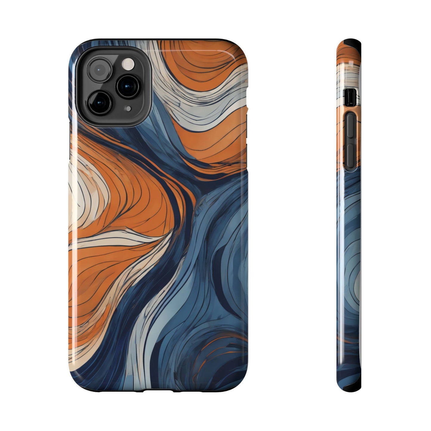 Artistic Tough Phone Case - Vibrant Abstract Waves Design - for iPhone