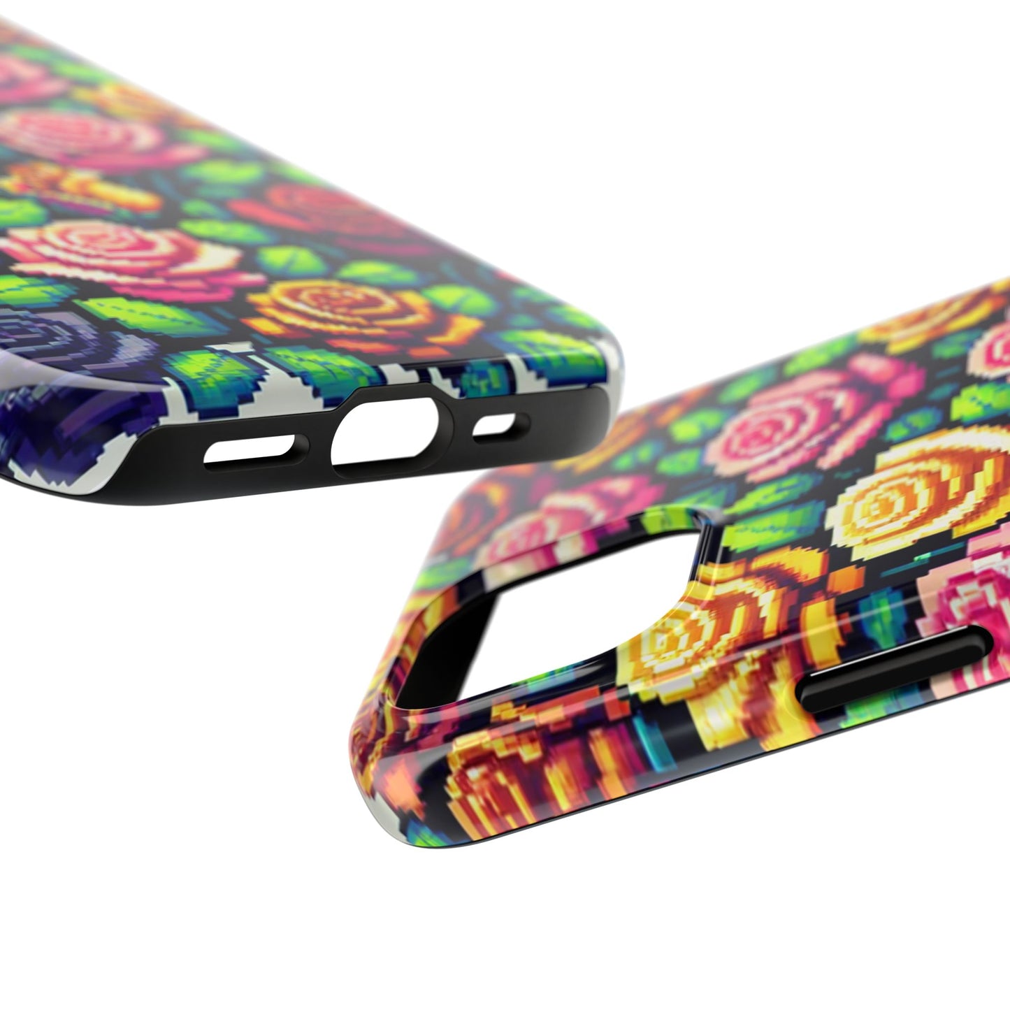 Pixel Art Roses Tough Phone Case - Stylish Protection - for iPhone