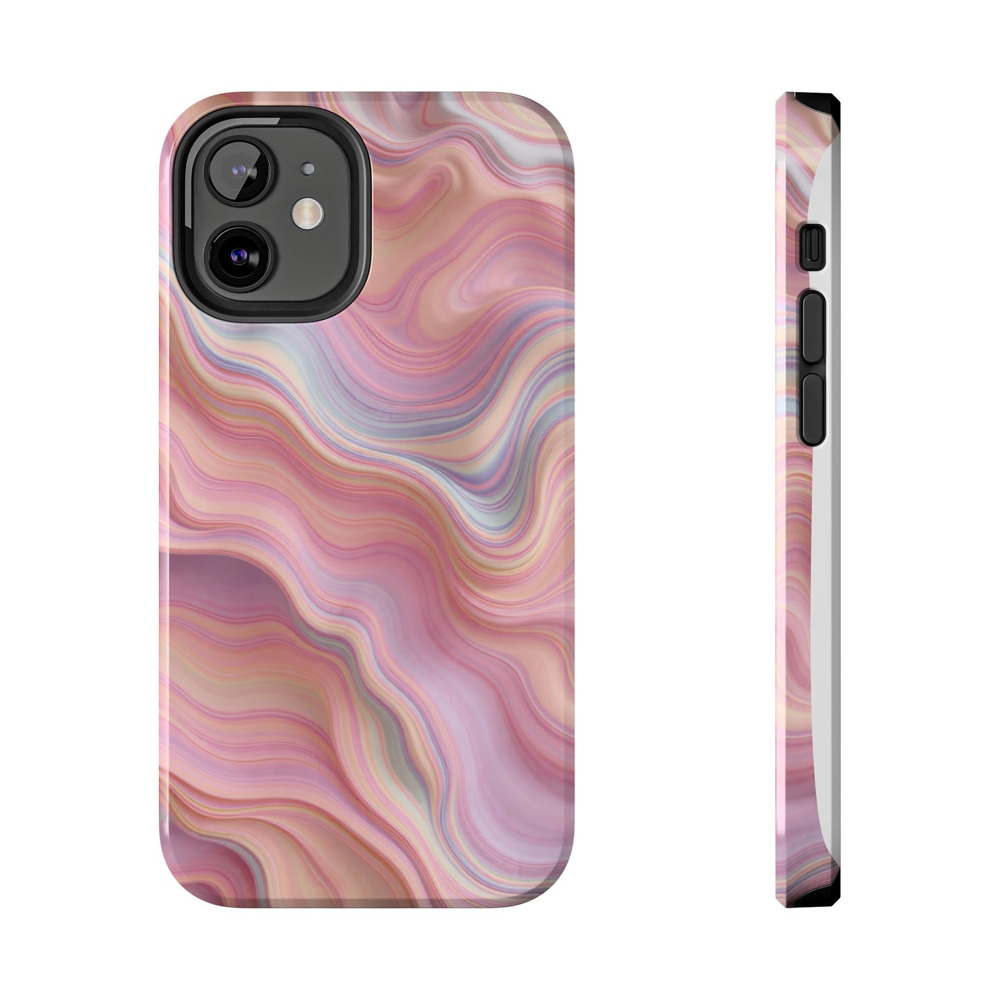 Stylish Tough Phone Cases - Abstract Pink Marble Design