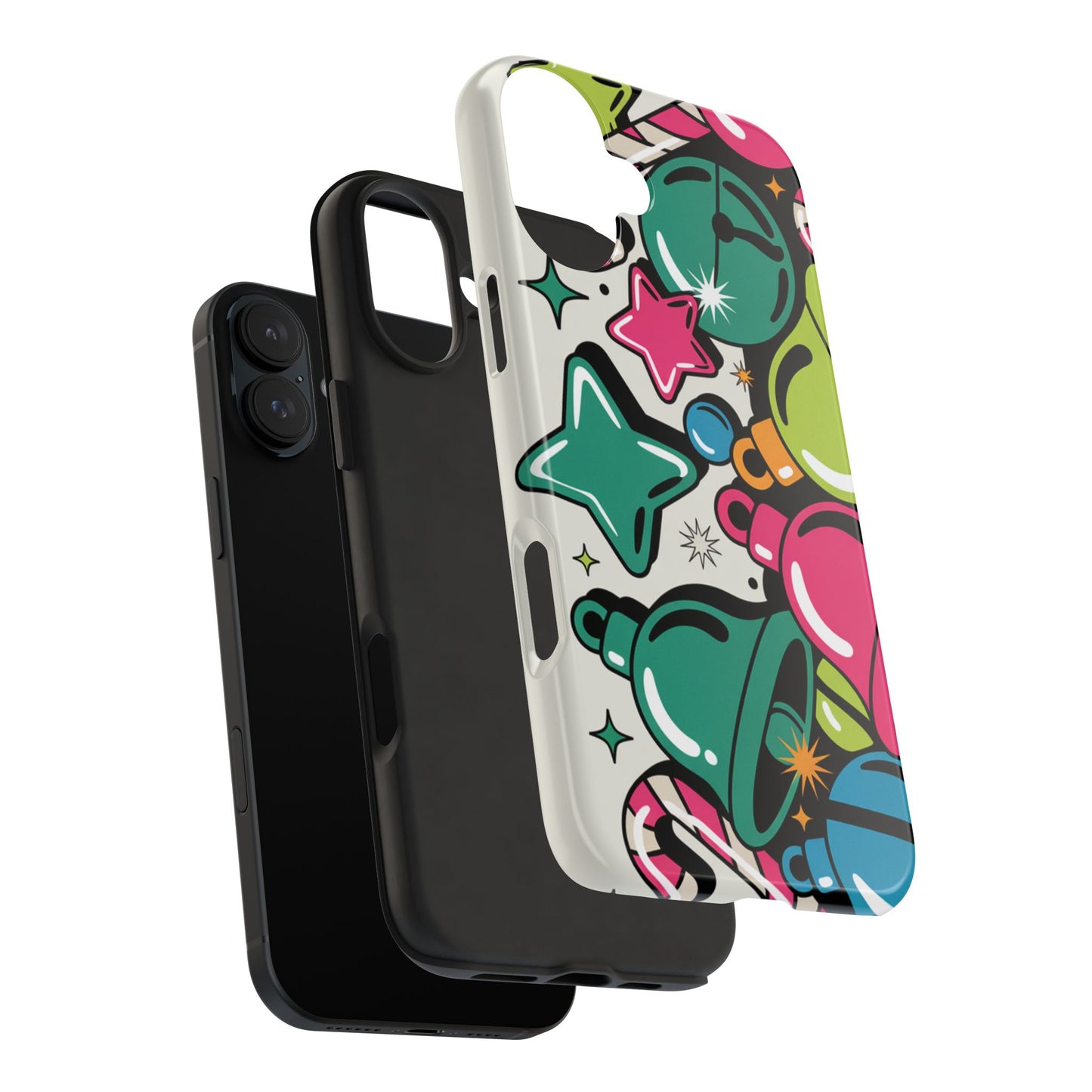Retro 90's Colorful Bell Pattern Tough Phone Case for iPhones
