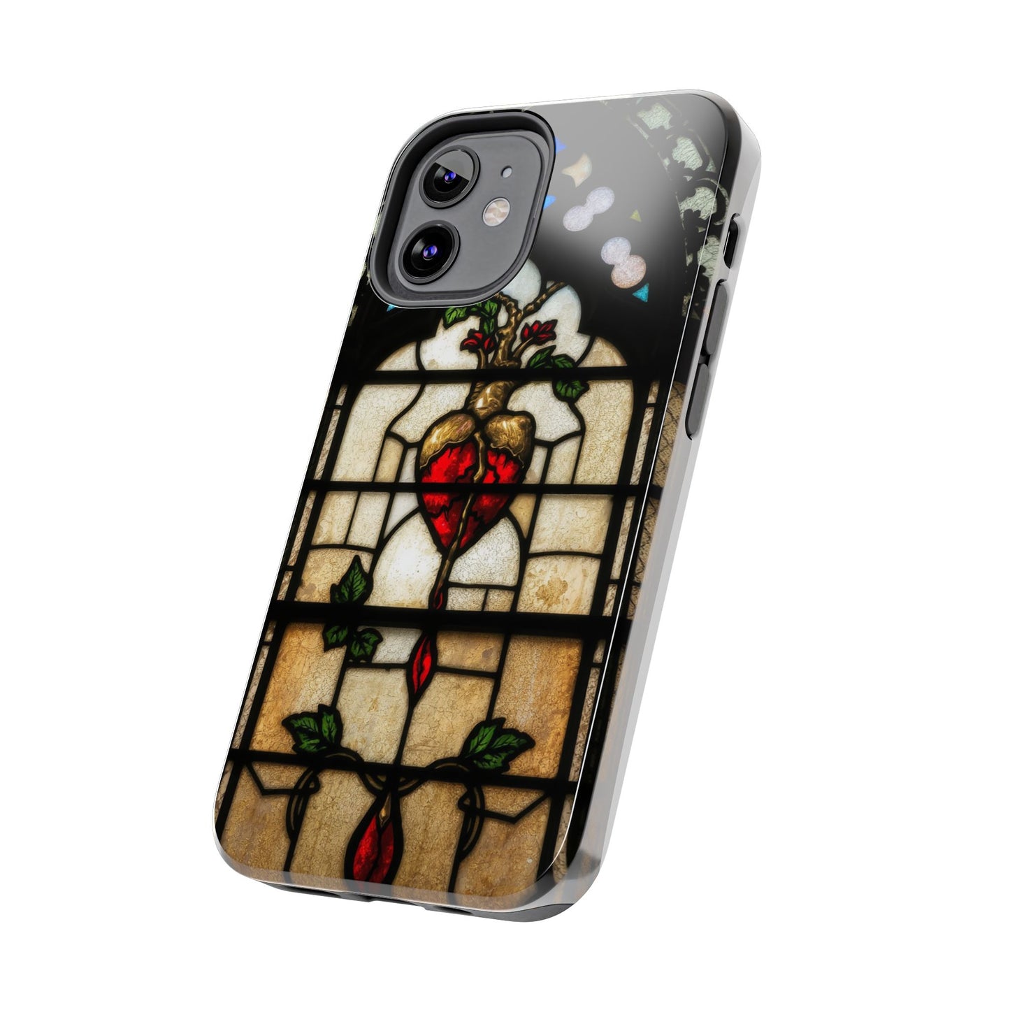 Stained Glass Heart Tough Phone Case - Unique Design for Protection & Style
