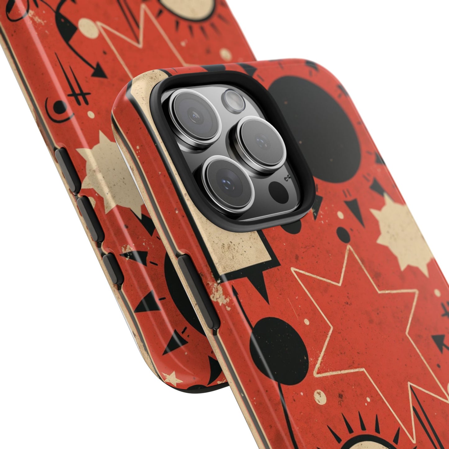 Retro Bold Tough Phone Case - Unique Geometric Design - for iPhone