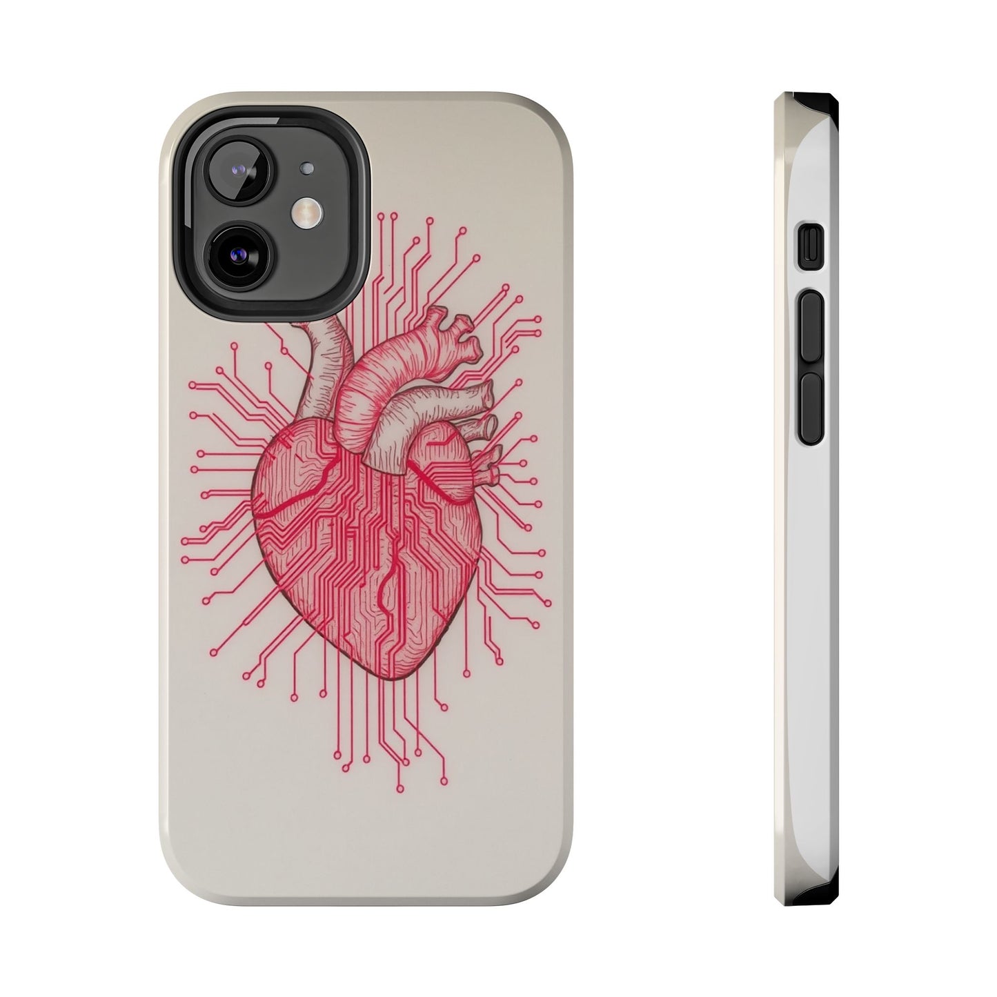 Heart Circuit Tough Phone Case – Unique Tech-Inspired Design for Tech Lovers