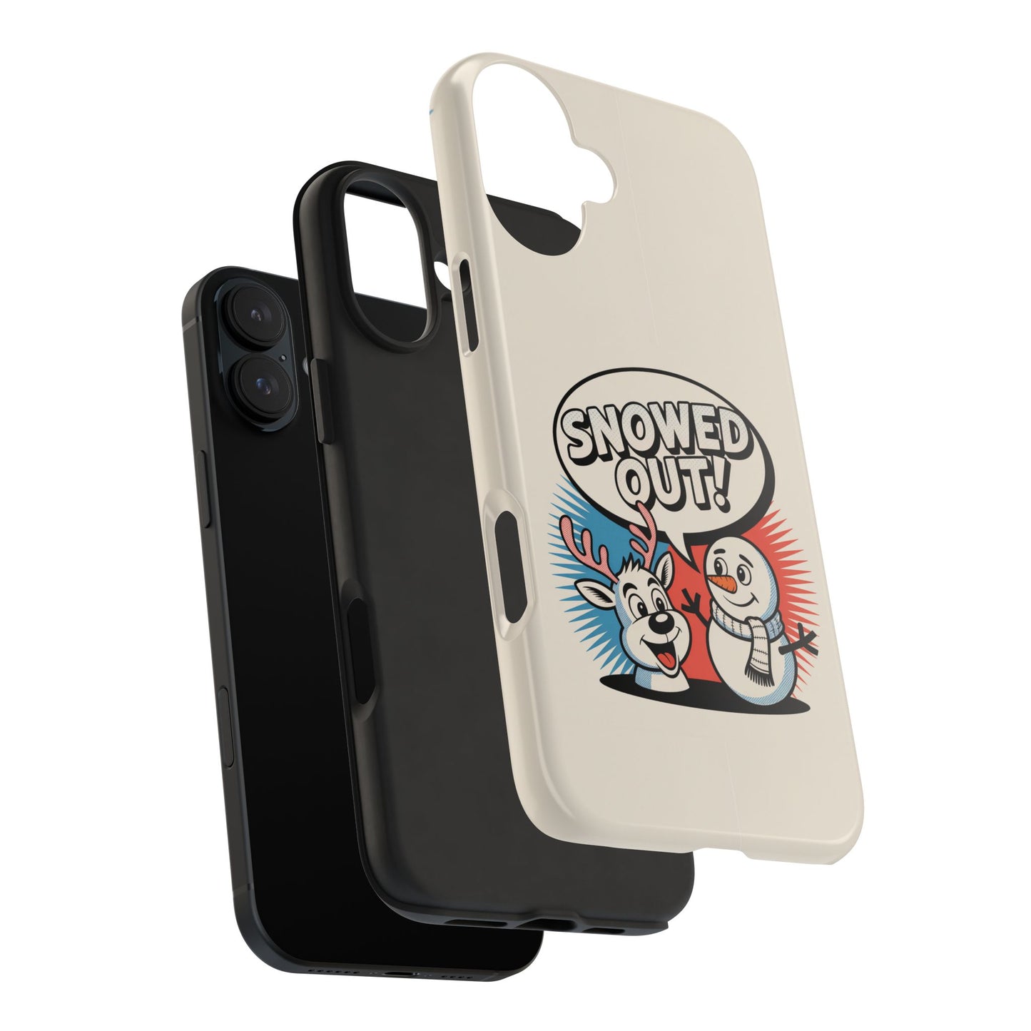 Snowman & Reindeer Tough Phone Case - Snowed Out Holiday Design