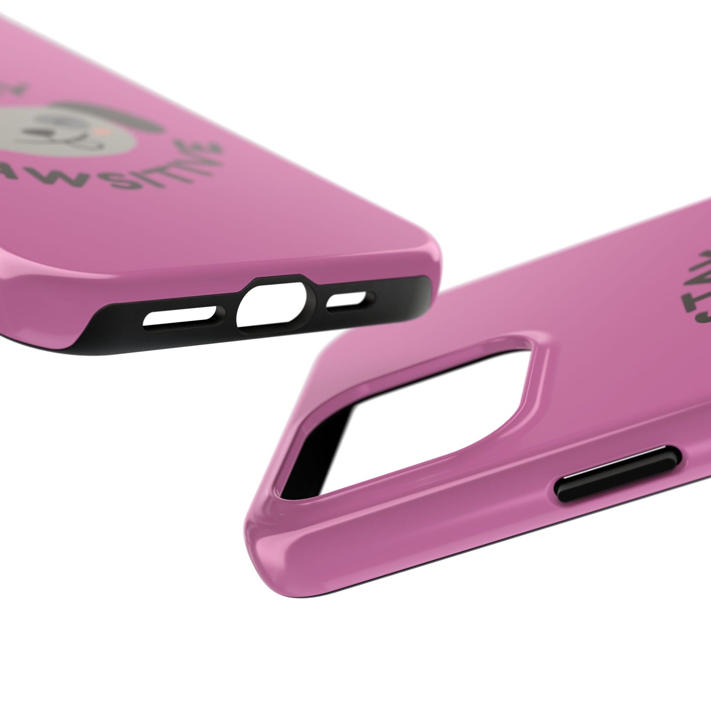 Pink Stay Pawsitive Tough Phone Case - Dog Funny Design - for iPhone