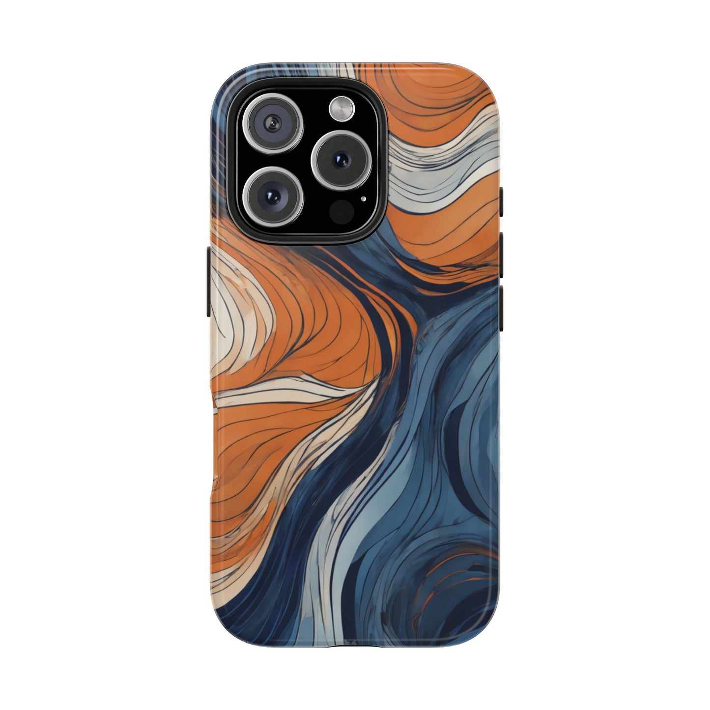 Artistic Tough Phone Case - Vibrant Abstract Waves Design - for iPhone