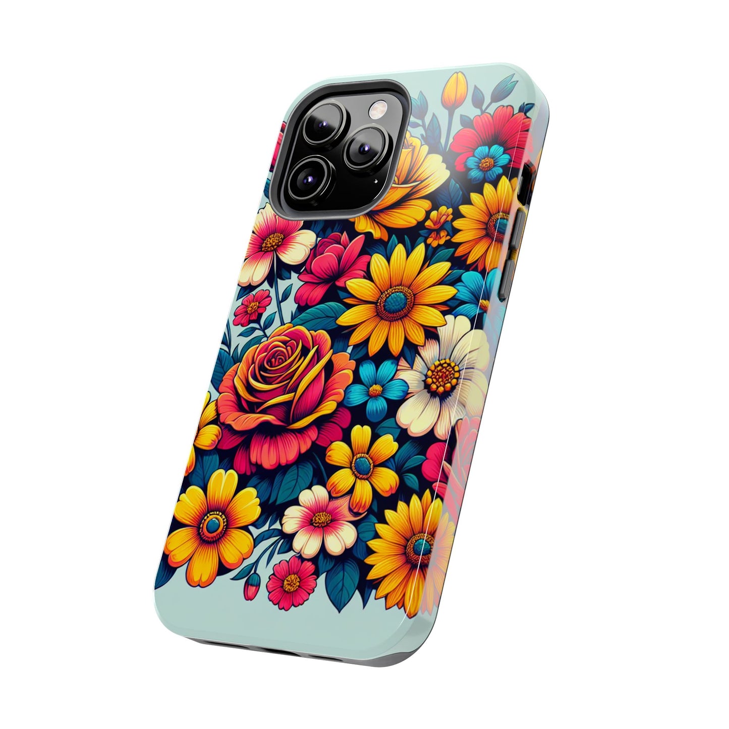 Vibrant Floral Tough Phone Case - Colorful Flower Design - for iPhone