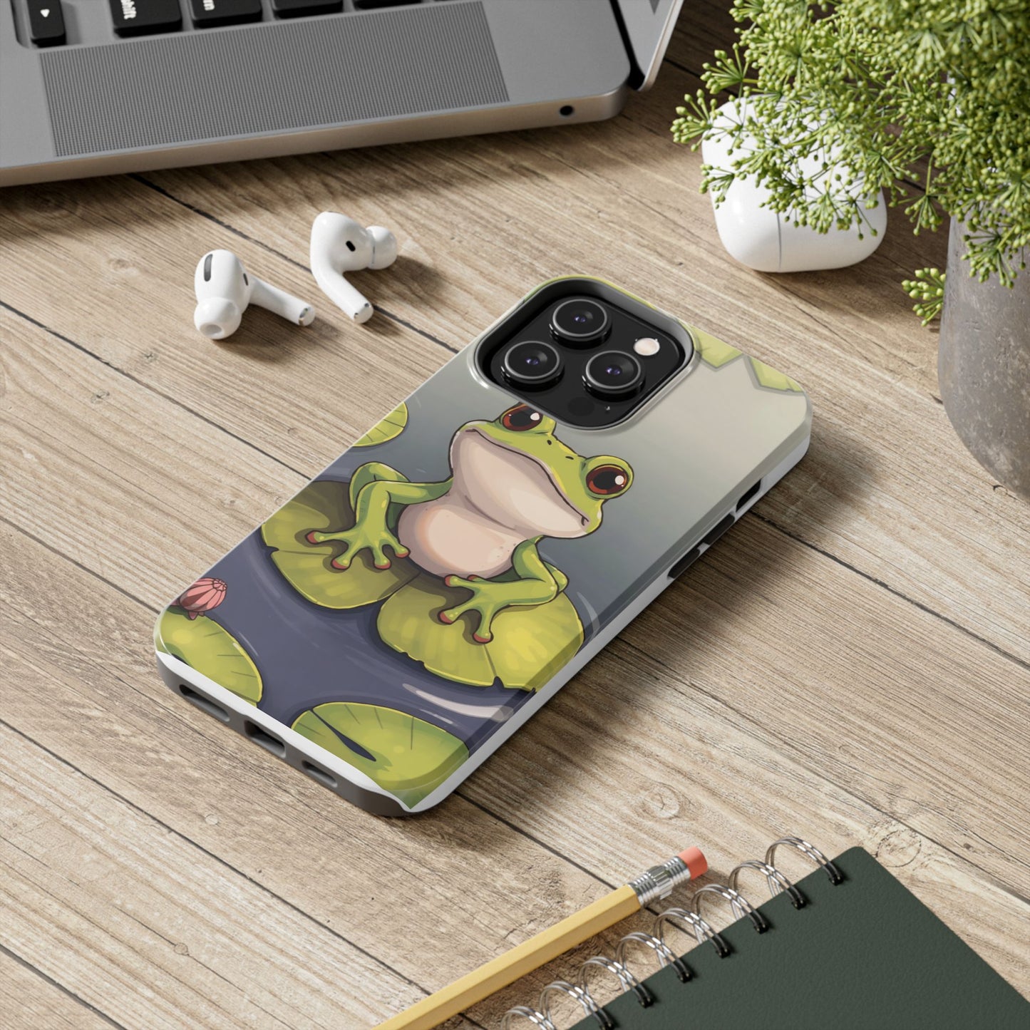 Cute Frog Tough Phone Case - Durable Protection with Nature Vibe