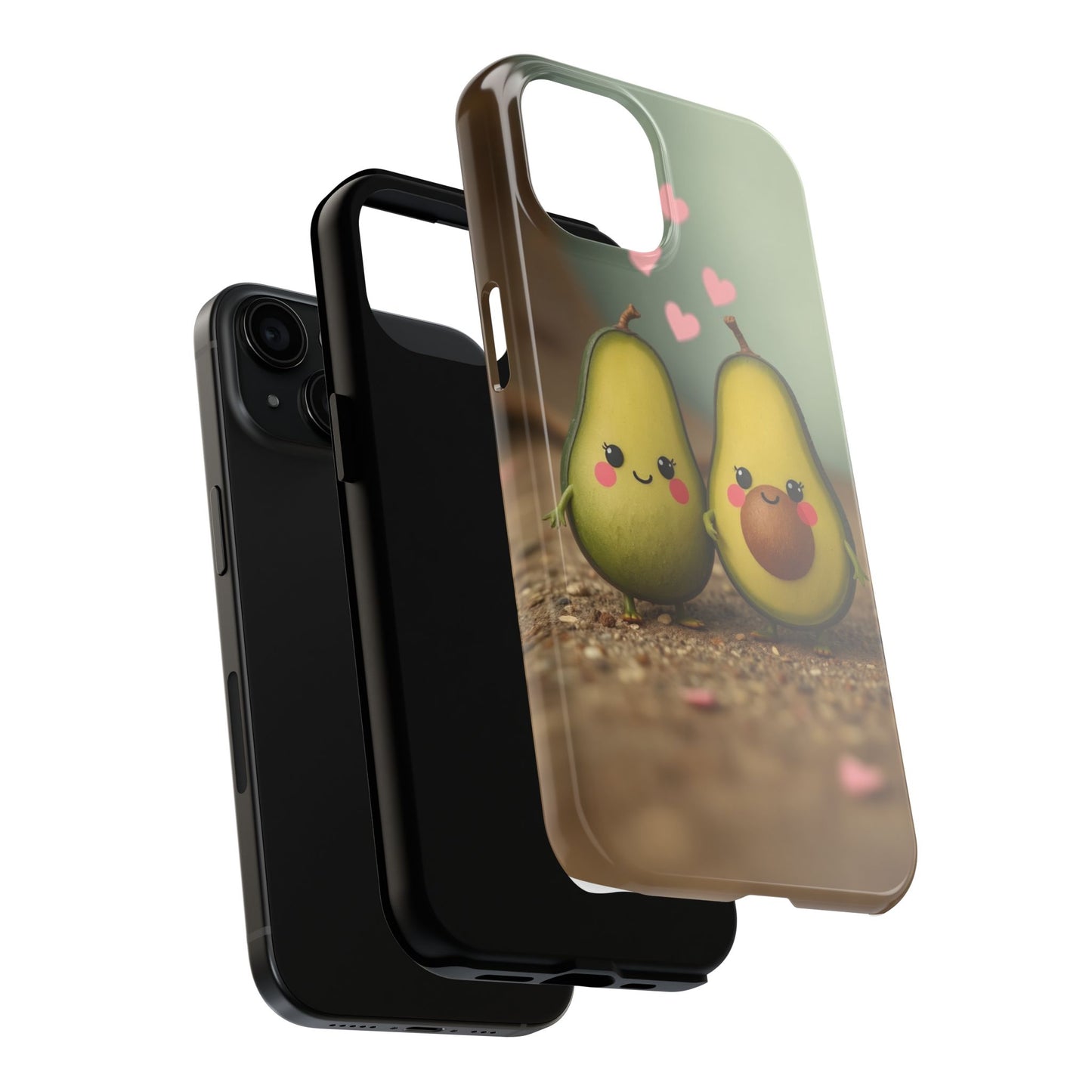 Cute Avocado Phone Case, Funny Tough Case, Quirky Phone Accessory, Gifts for Foodies, Valentine's Day Present