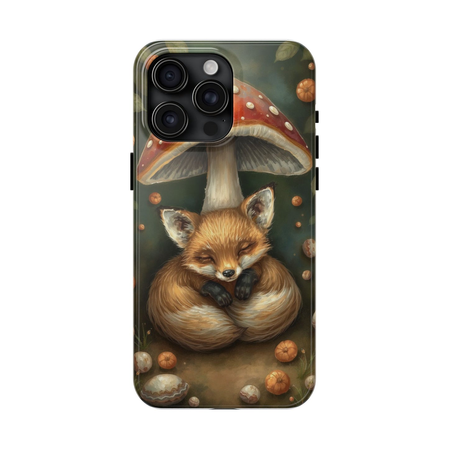 Cute Fox & Mushroom Phone Case - Tough Protective Cover