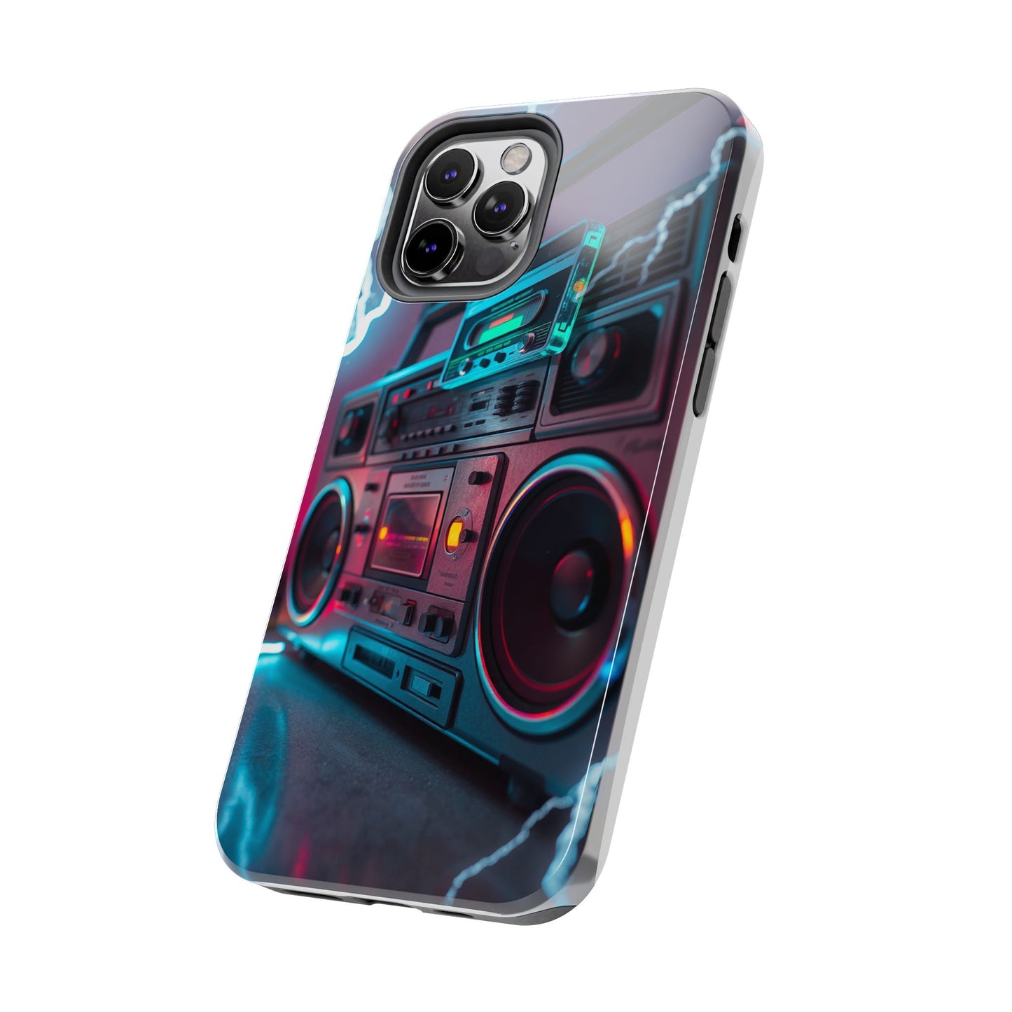 Retro Boombox Tough Phone Case – Vibrant Protection for Music Lovers