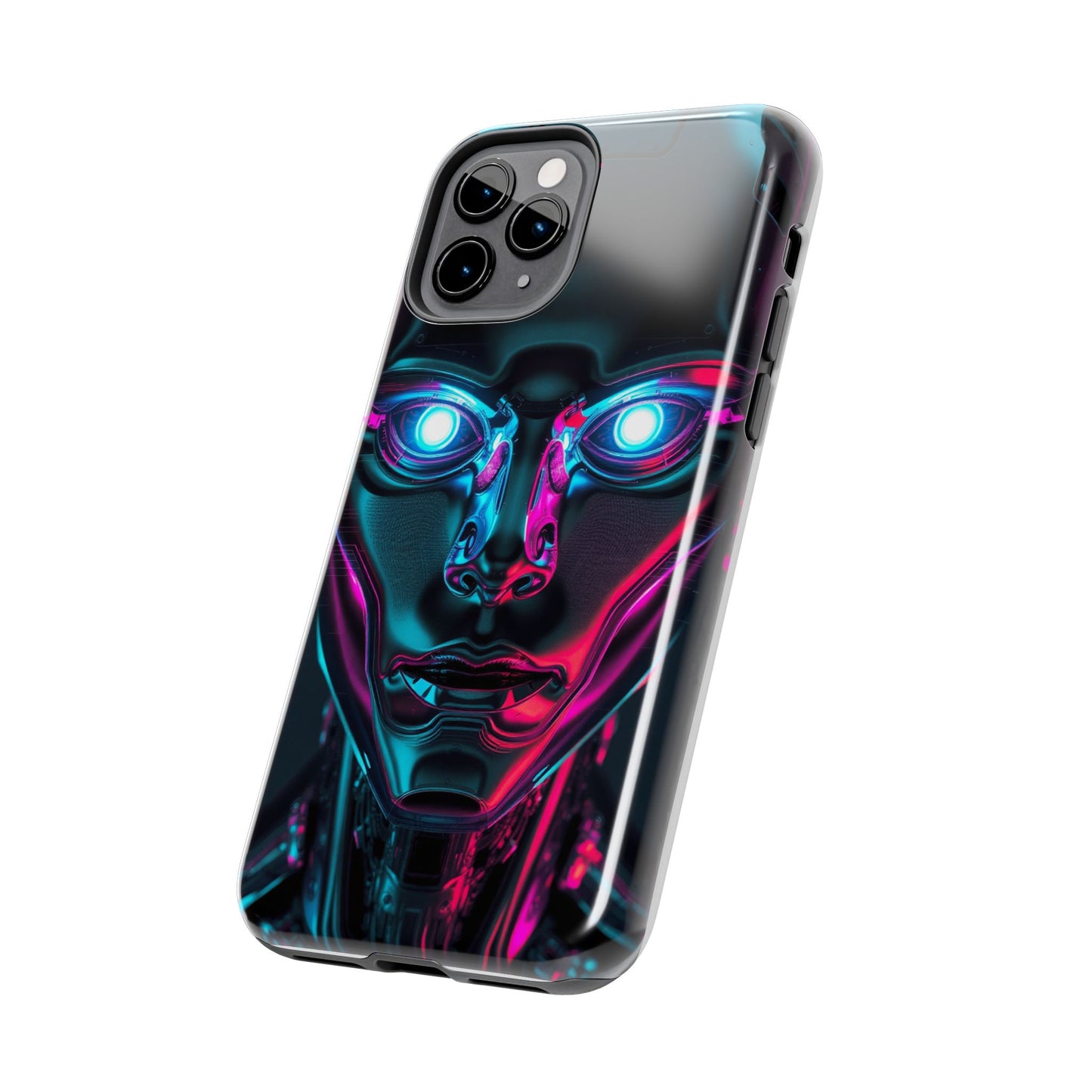 Futuristic Phone Case, Tough Phone Cover, Cyberpunk Style, Robot Design, Gift for Tech Lovers, Unique Phone Accessories