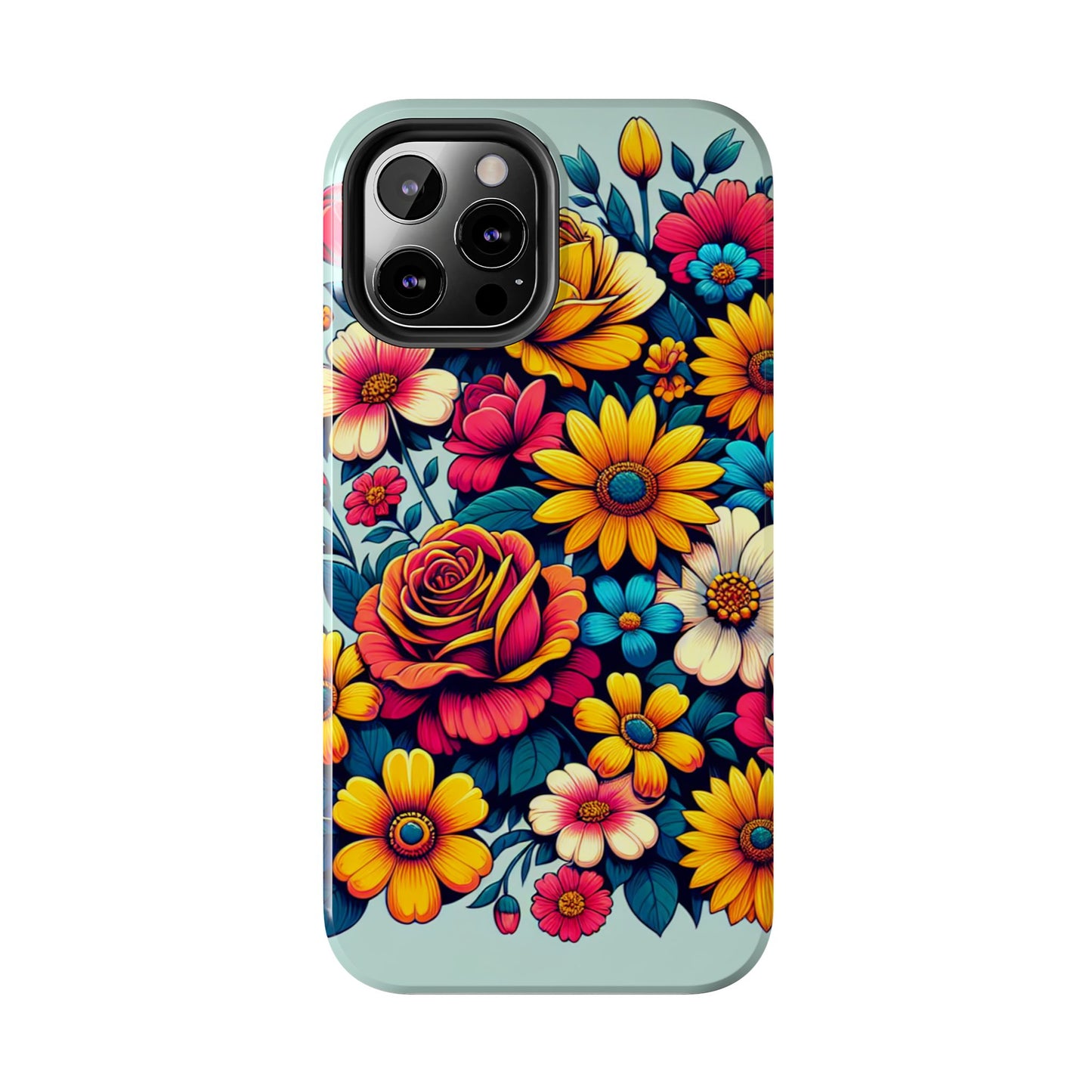 Vibrant Floral Tough Phone Case - Colorful Flower Design - for iPhone