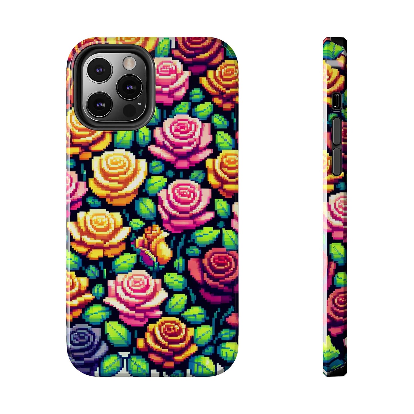 Pixel Art Roses Tough Phone Case - Stylish Protection - for iPhone