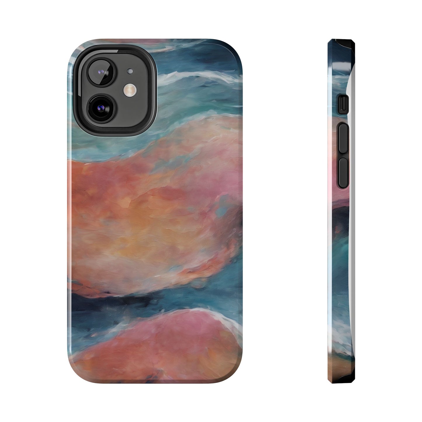 Artistic Painted Sea Tough Phone Case - Abstract Waves Design - for iPhone