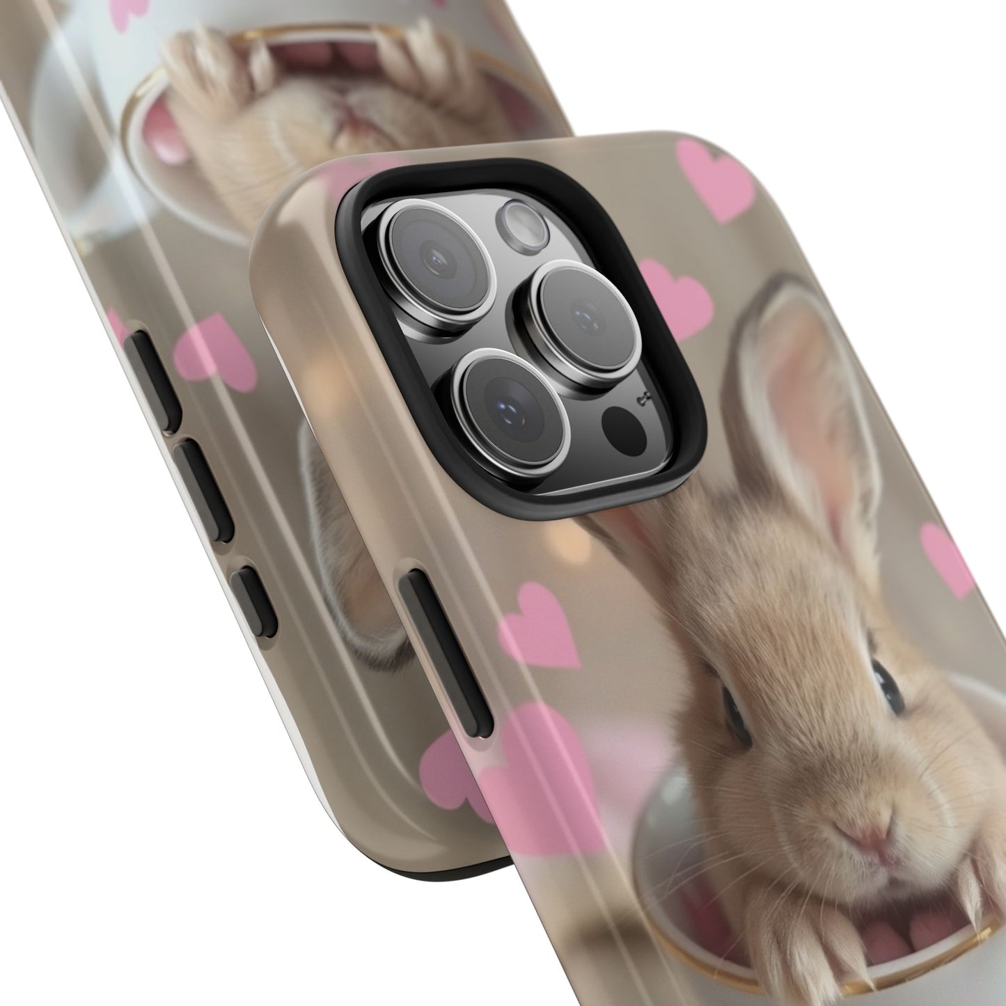 Adorable Bunny Phone Case with Heart Design - Cute Gift for Animal Lovers