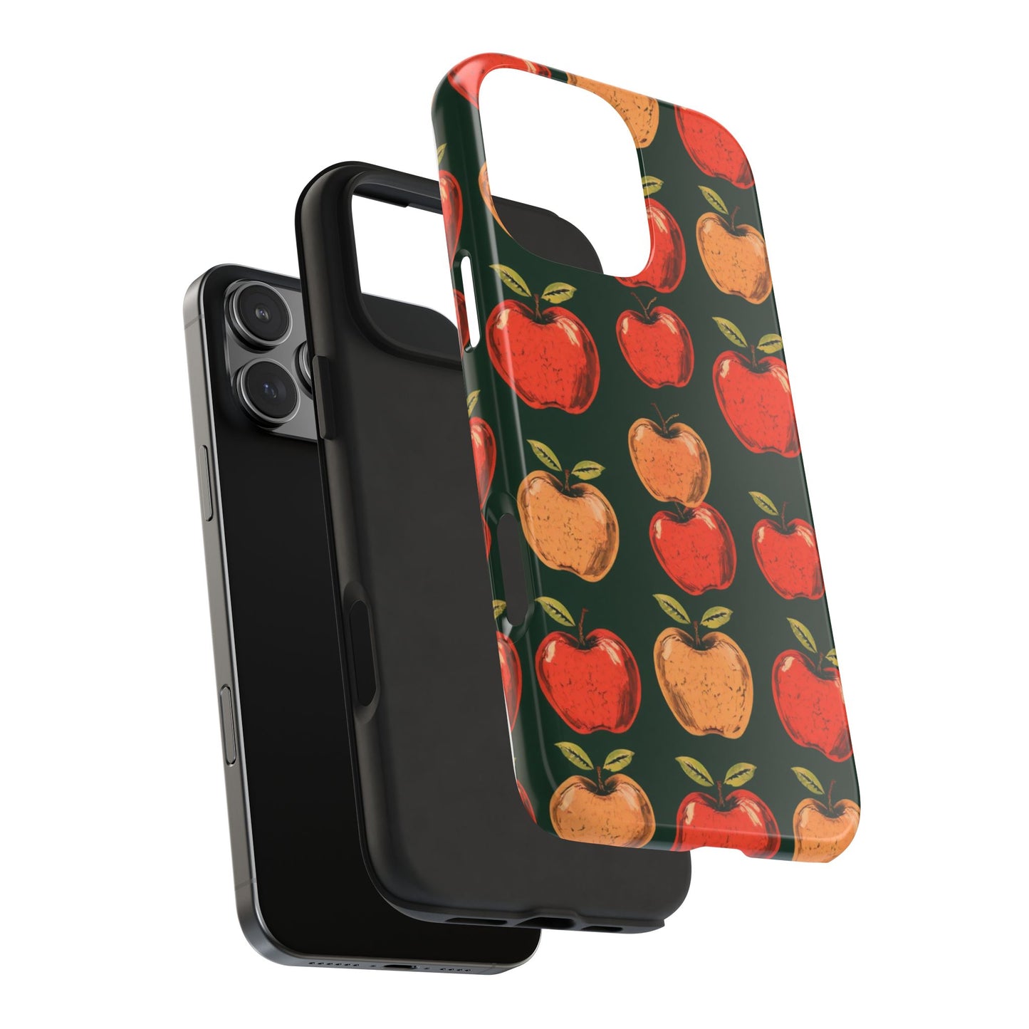 Apple Retro Pattern Tough Phone Case - Durable, Stylish, and Protective for Everyday Use - for iPhone