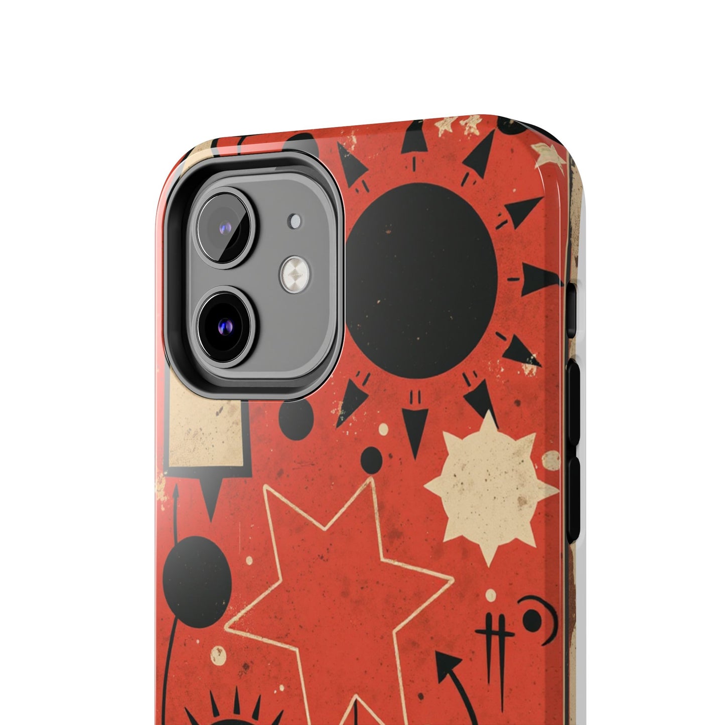 Retro Bold Tough Phone Case - Unique Geometric Design - for iPhone