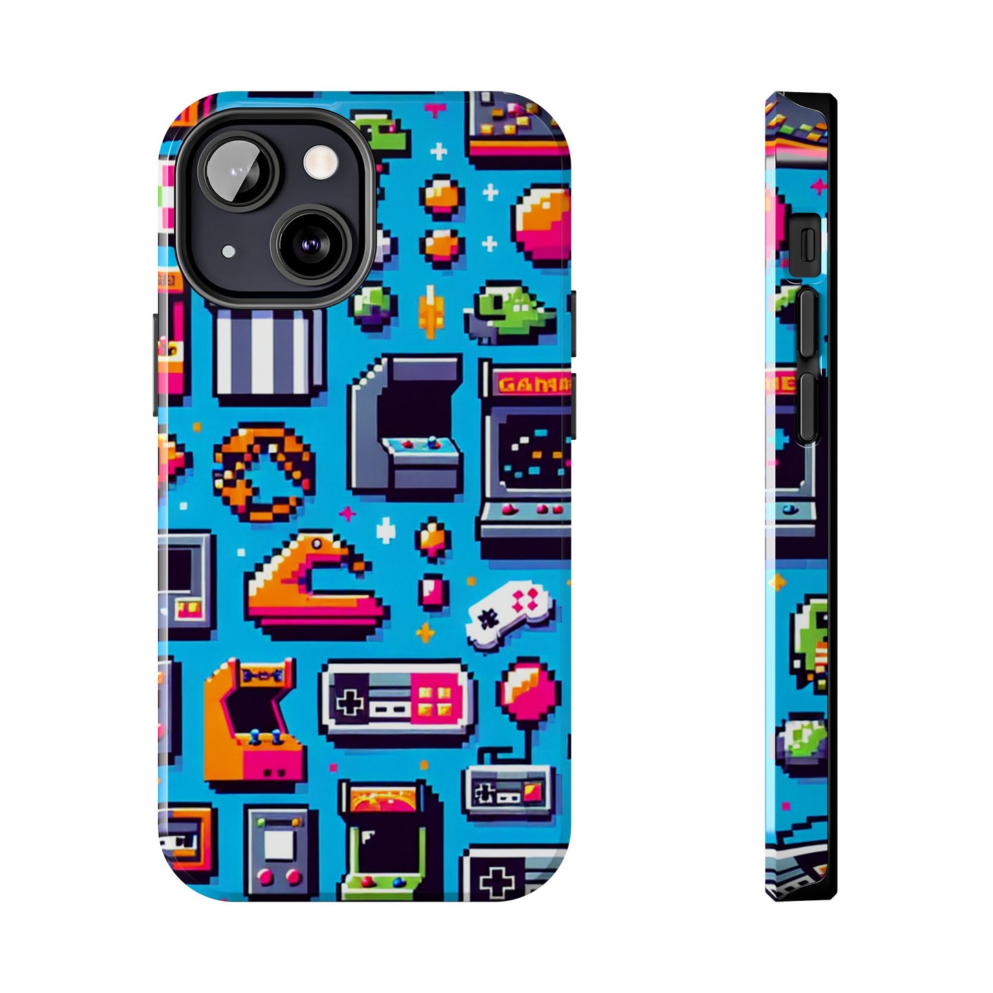 Retro Gaming Tough Phone Case - Pixel Art Design for Gamers - for iPhone